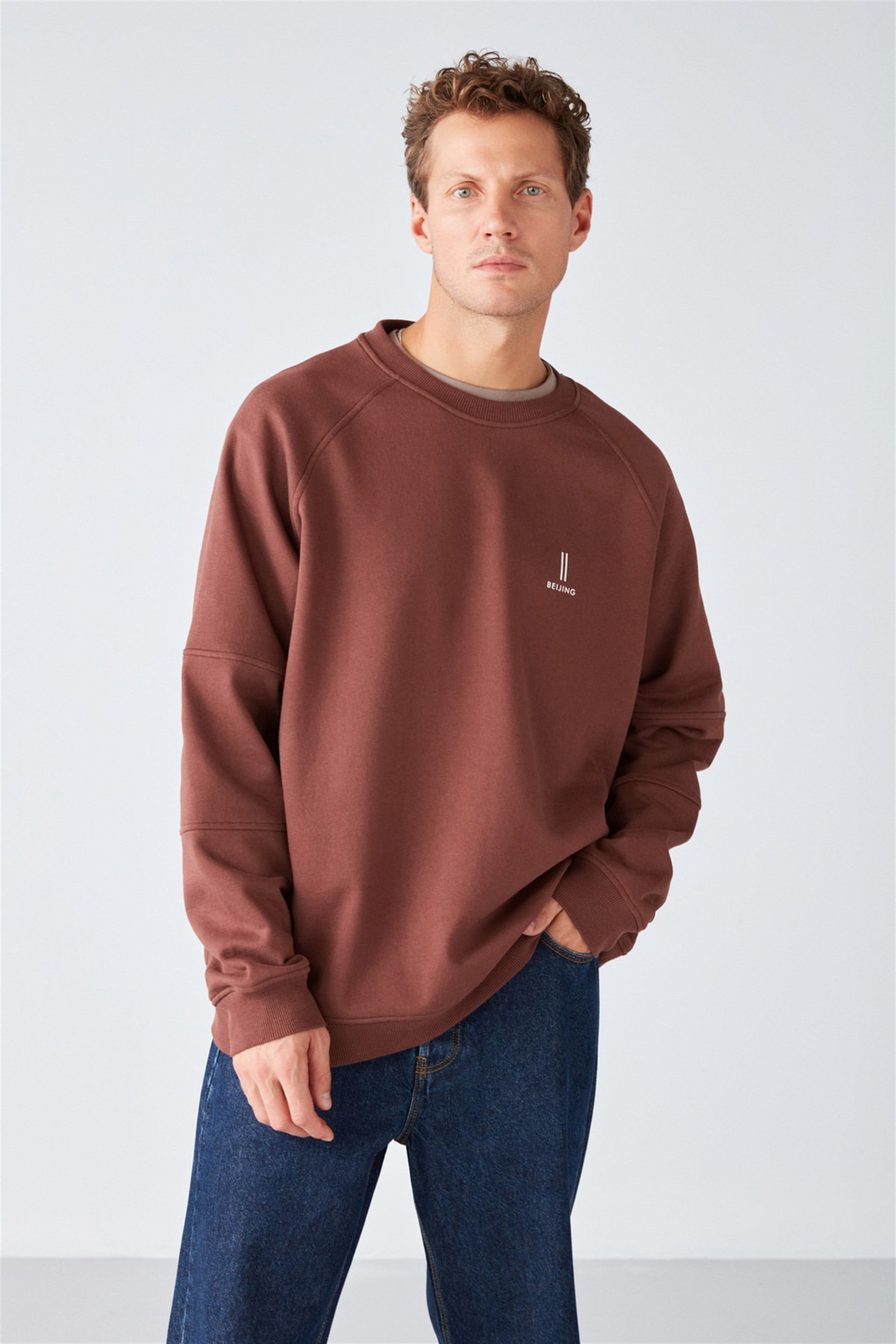 FAREAST Örme Comfort Fit Kahverengi  Sweatshirt