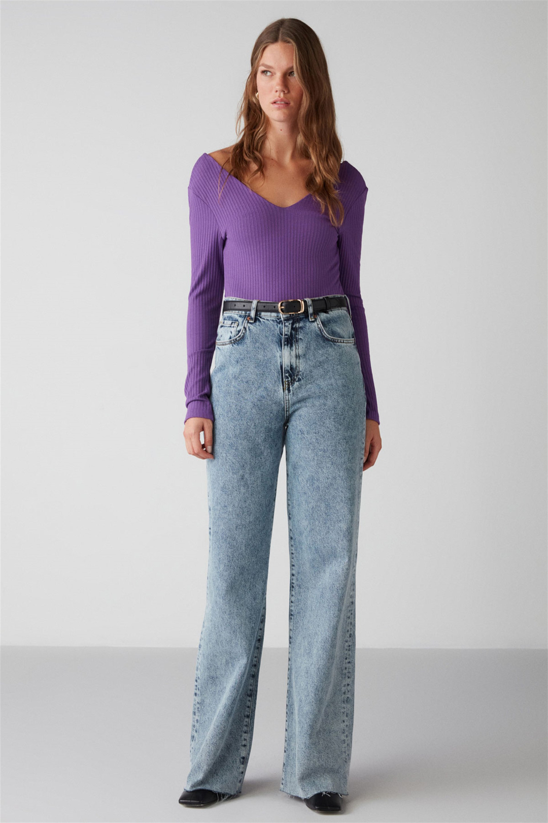 FELICCIA Örme Slim Fit Mor  Body