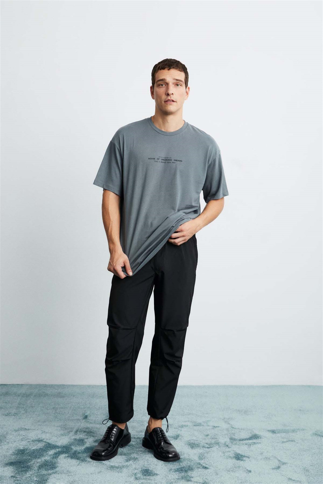 FRANK Örme Oversize Gri  T-Shirt