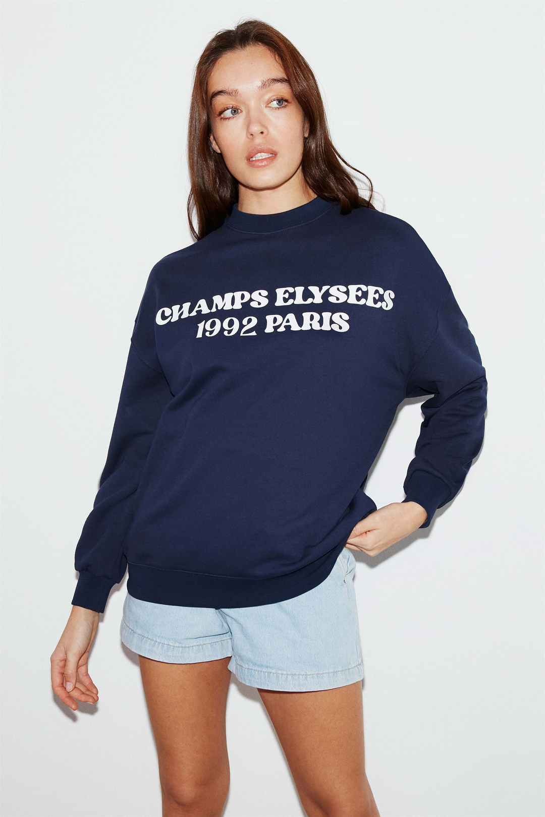 FREYA Örme Oversize Lacivert  Sweatshirt