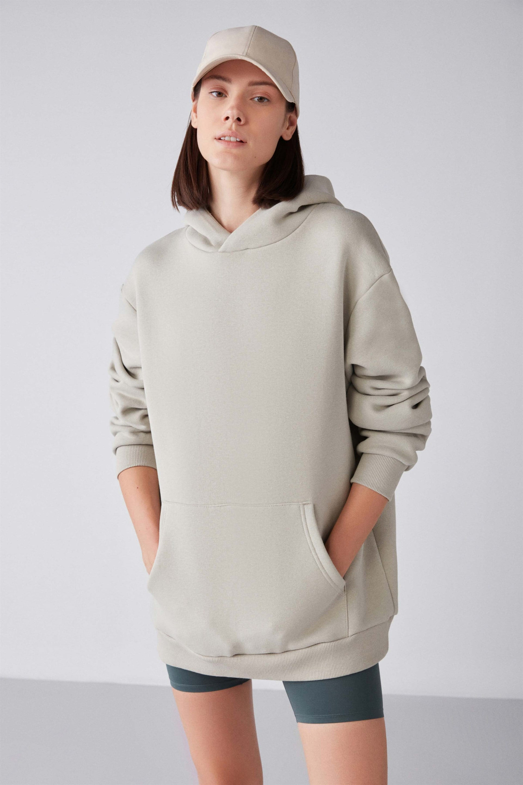 GLADA Örme Oversize Taş Rengi  Sweatshirt