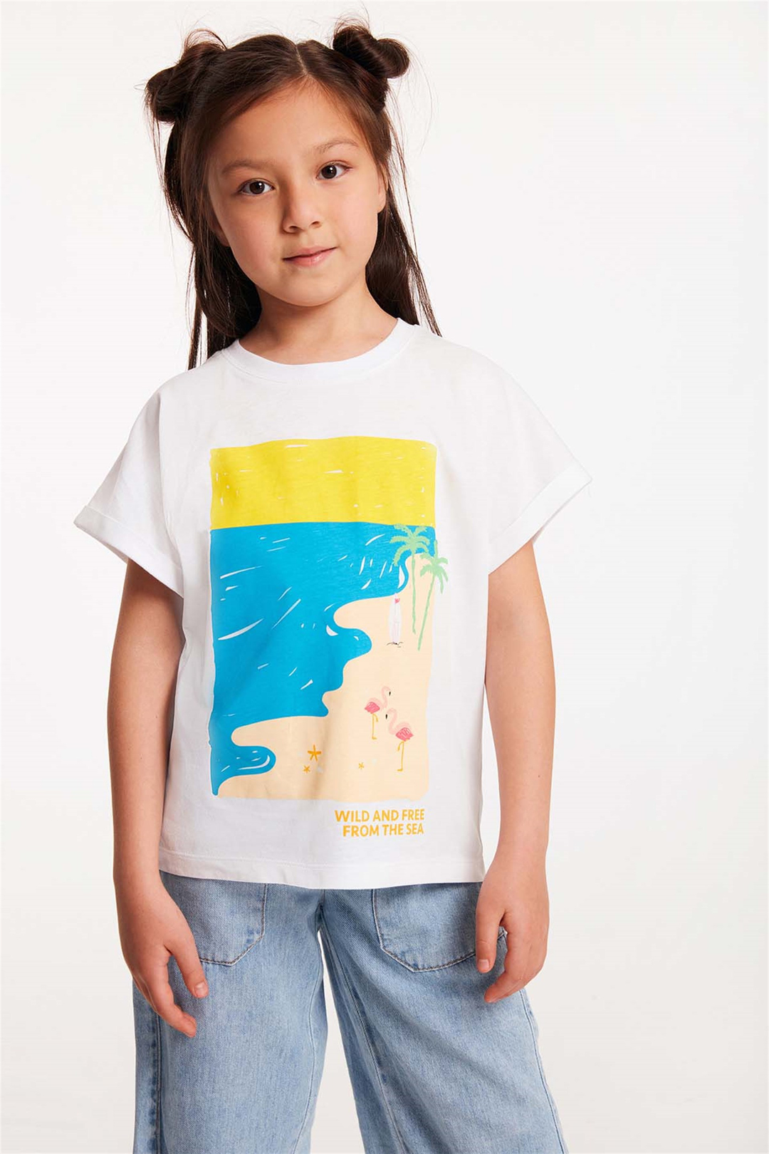 GRAVEL Örme Regular Fit Beyaz  T-Shirt