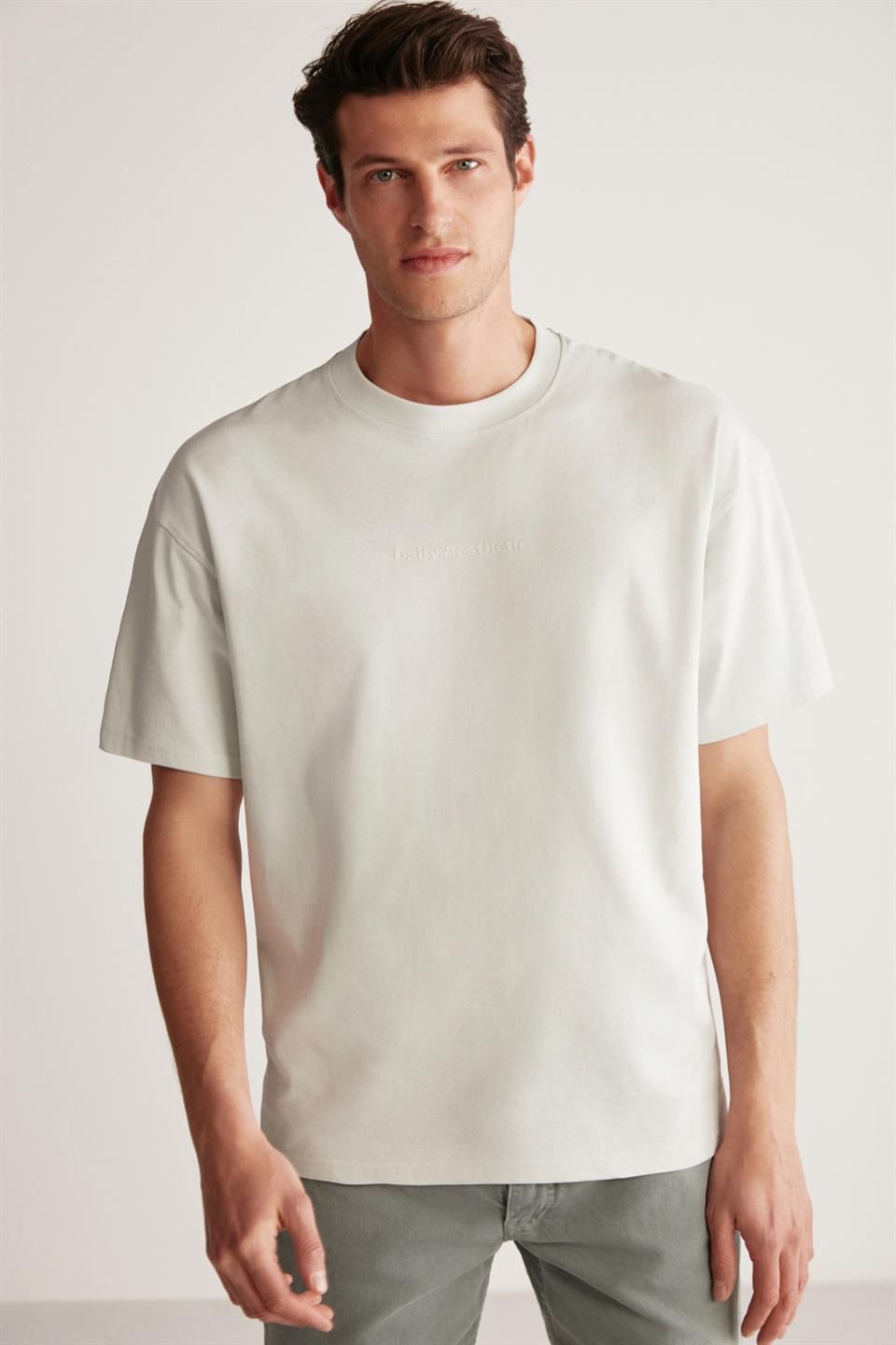 HARVEY Örme Oversize Mint Yeşil  T-Shirt