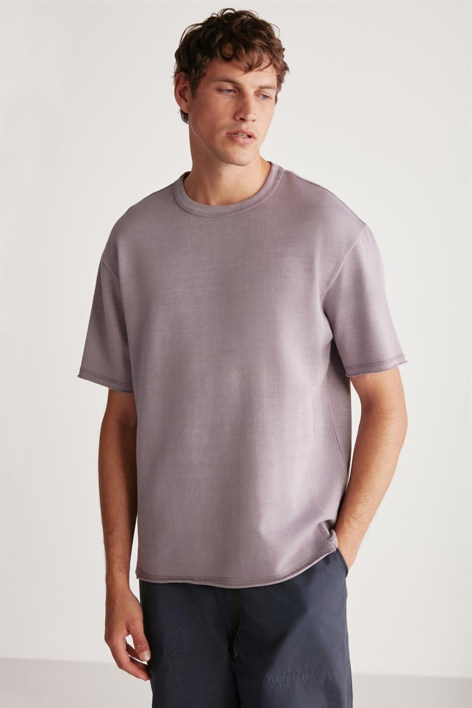 HUGHIE Örme Oversize Lila  T-Shirt