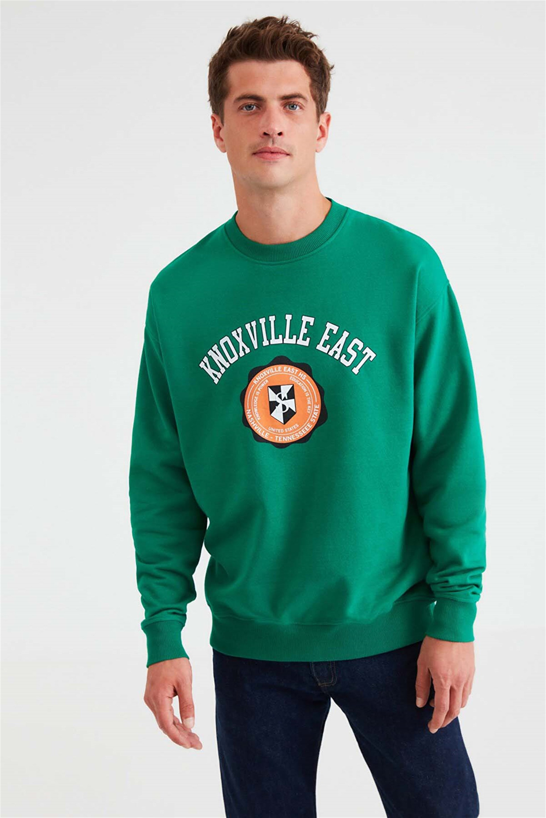 HUNDO-P Örme Oversize Yeşil  Sweatshirt