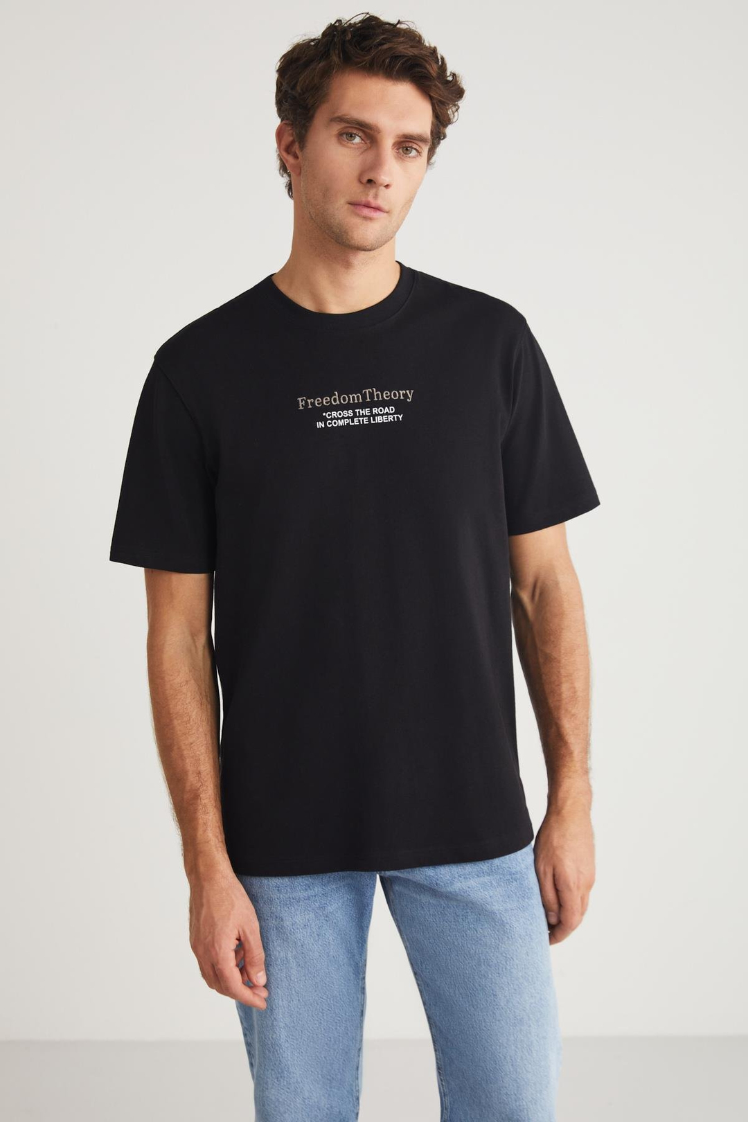 IGNACIO  Relaxed Siyah Tekli T-Shirt