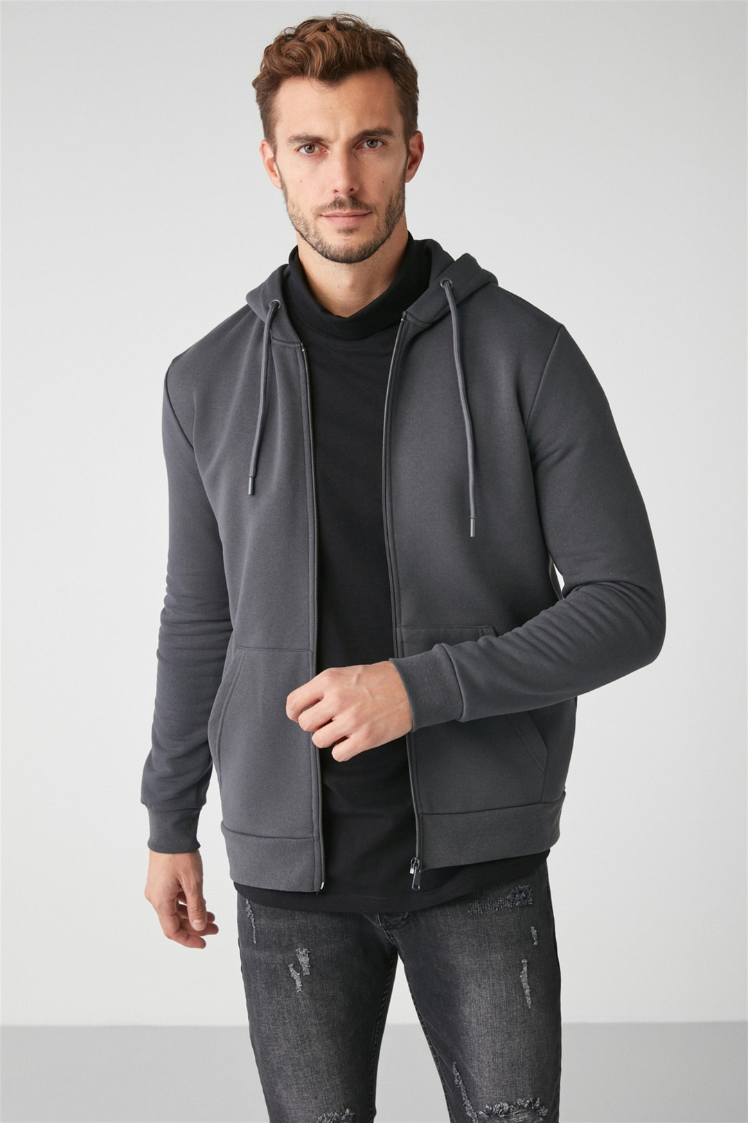 INSIDER Örme Comfort Koyu Gri  Sweatshirt