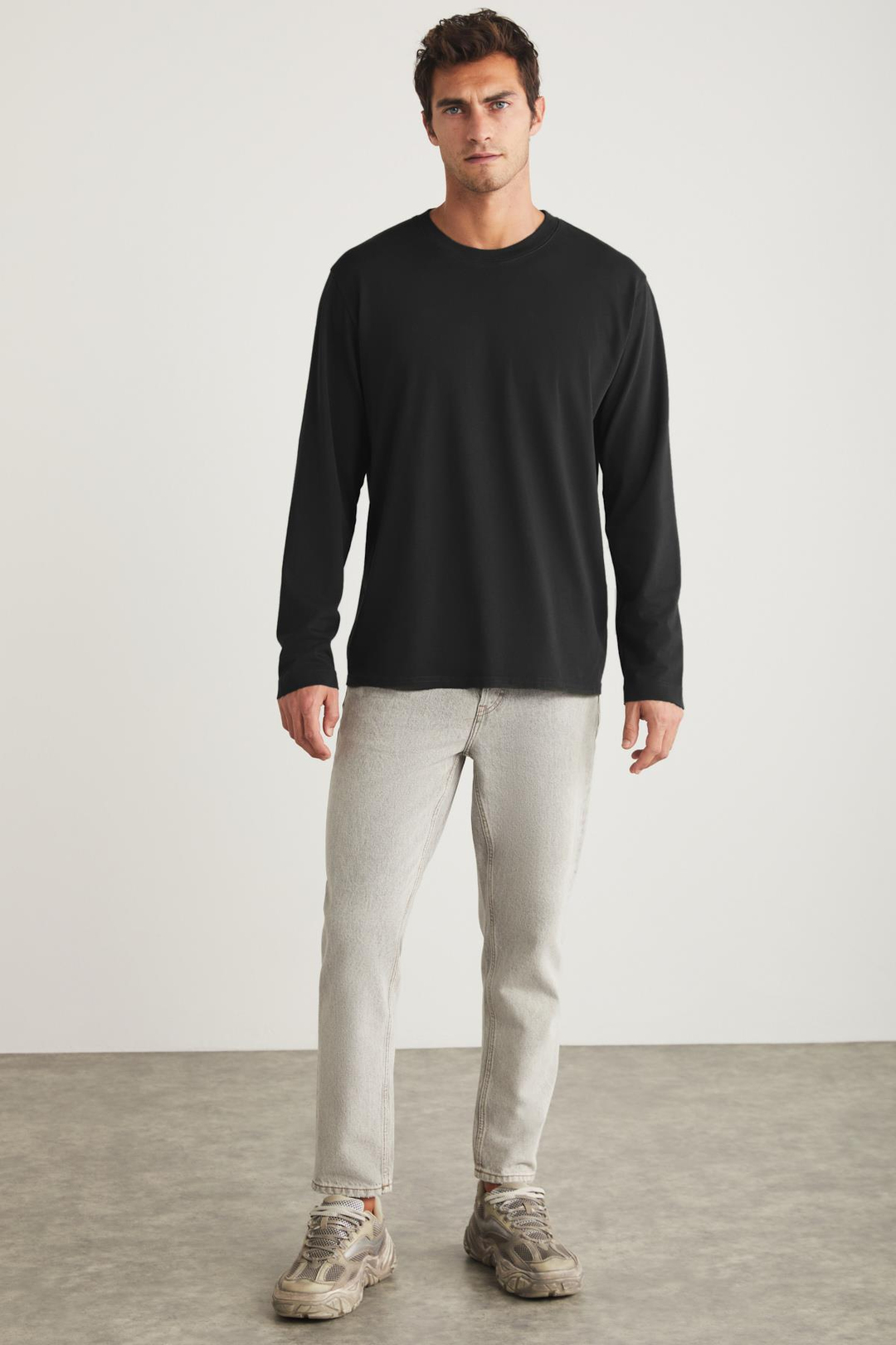 IRENE Basic Oversize Siyah Tekli T-Shirt
