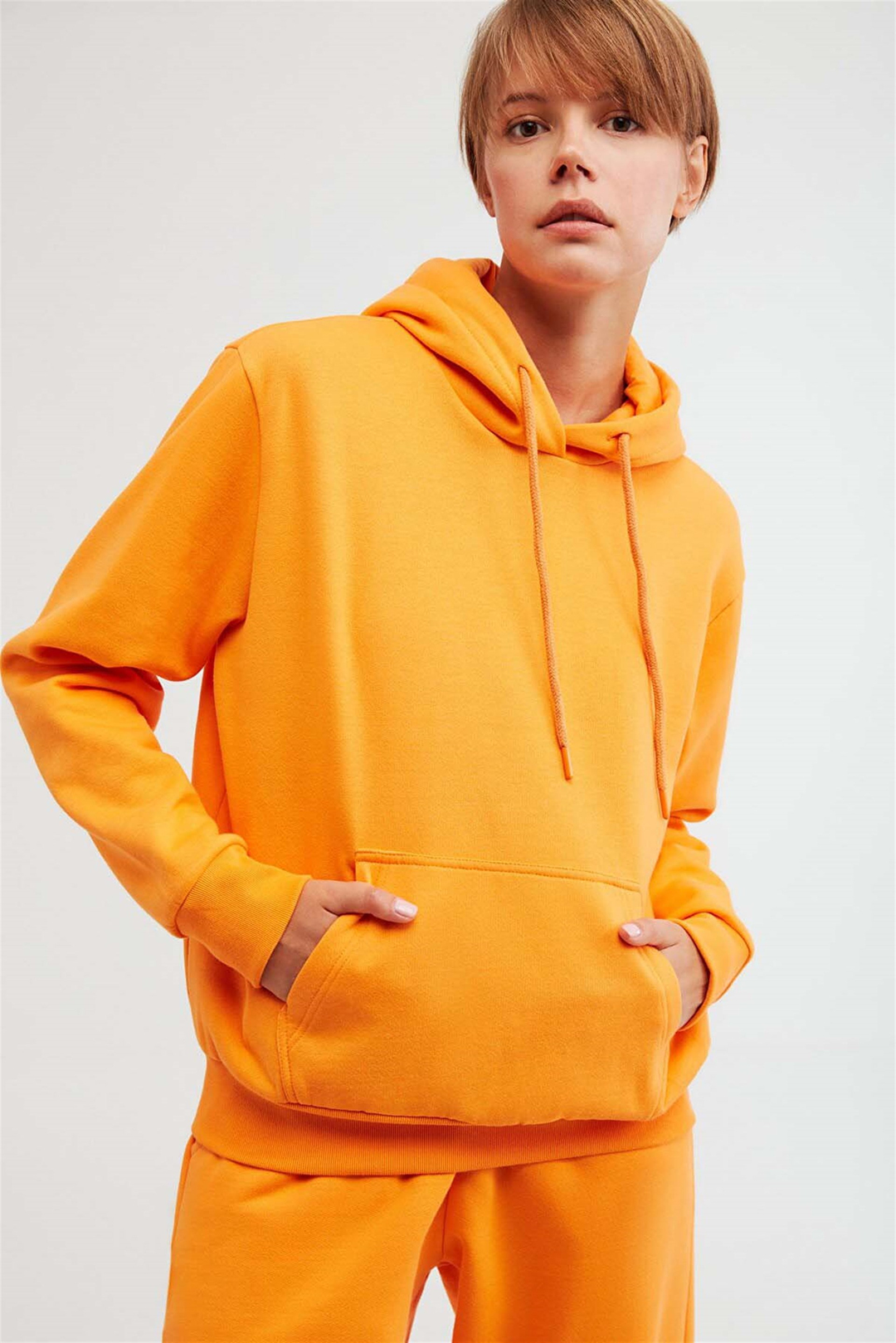 JANE Örme Comfort Fit Turuncu  Sweatshirt
