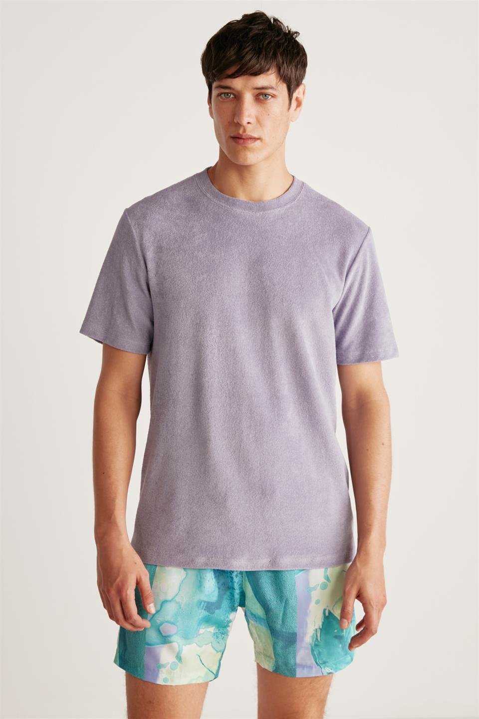 JAVED Örme Regular Mor  T-Shirt