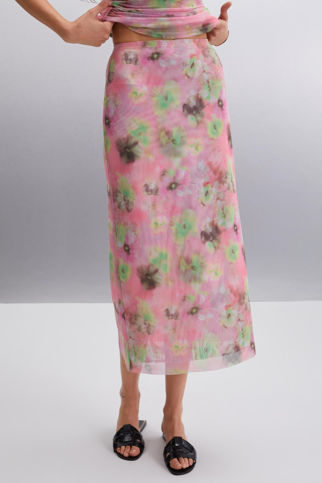 JAXIE Basic Slim Pembe Tekli Etek