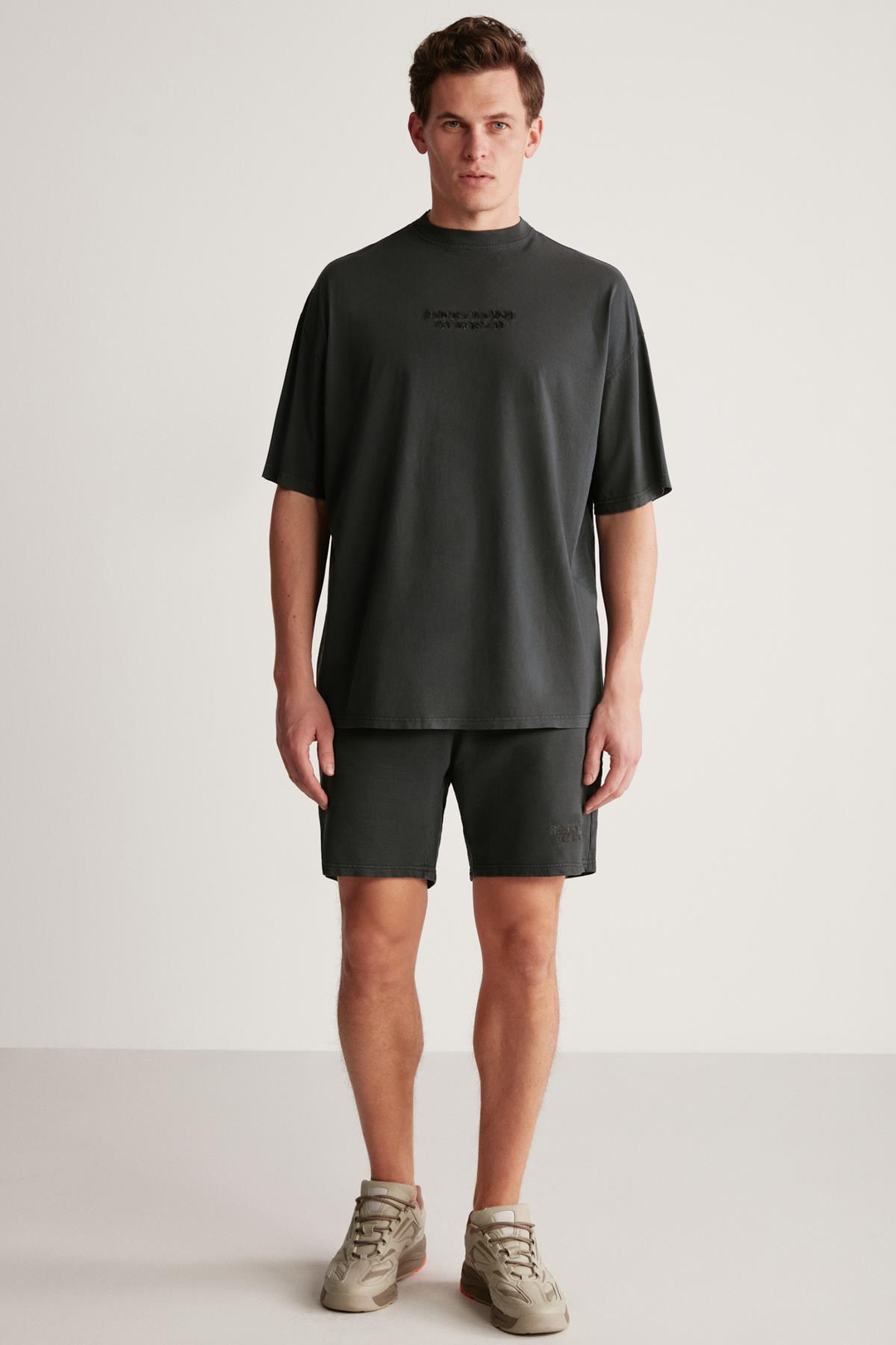 JEFFREY  Oversize Antrasit Tekli Alt-Üst Takım