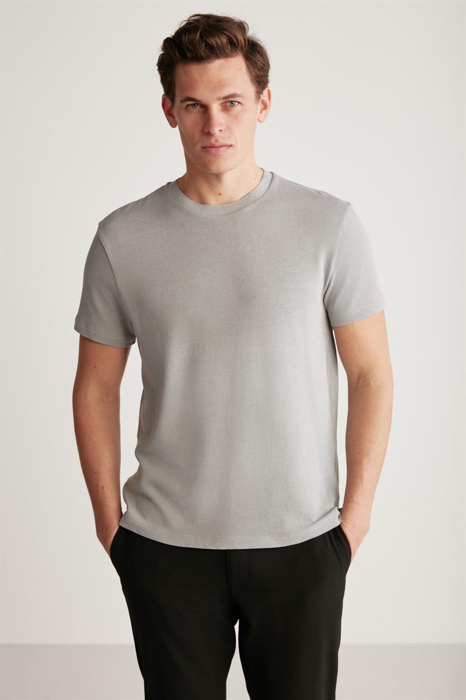 JEREMY Örme Regular Gri  T-Shirt