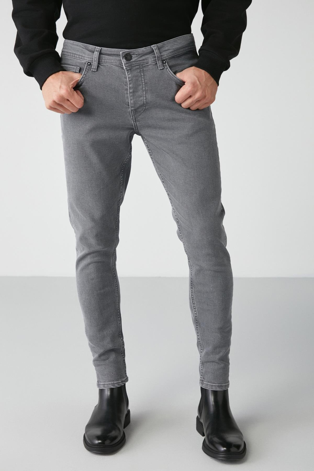 JOHEN Relaxed Skinny Gri  Jeans