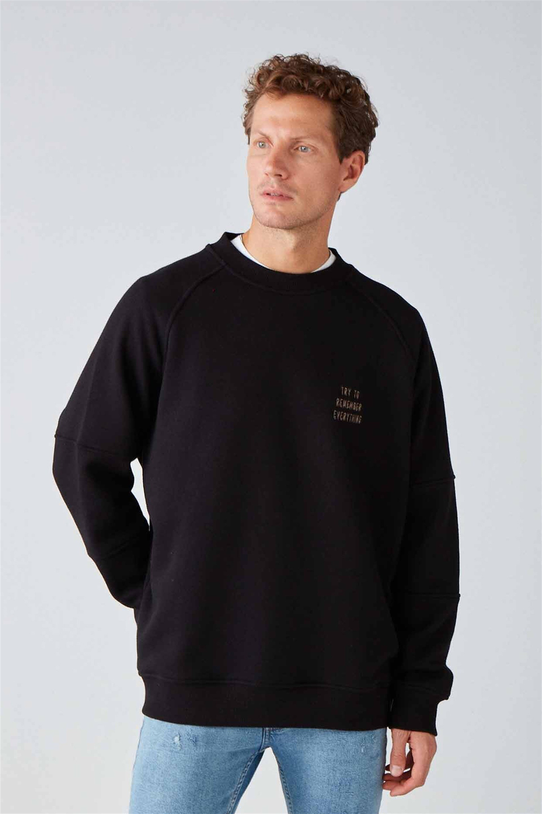 KATMAI Örme Oversize Siyah  Sweatshirt