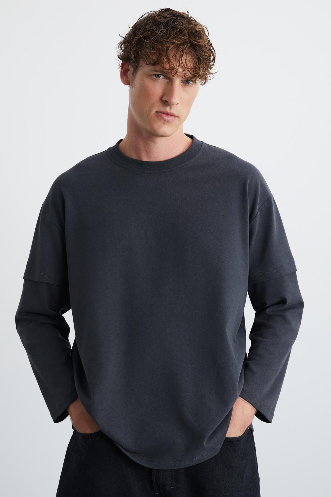 KOSTYA Erkek %100 Pamuk Antrasit T-Shirt