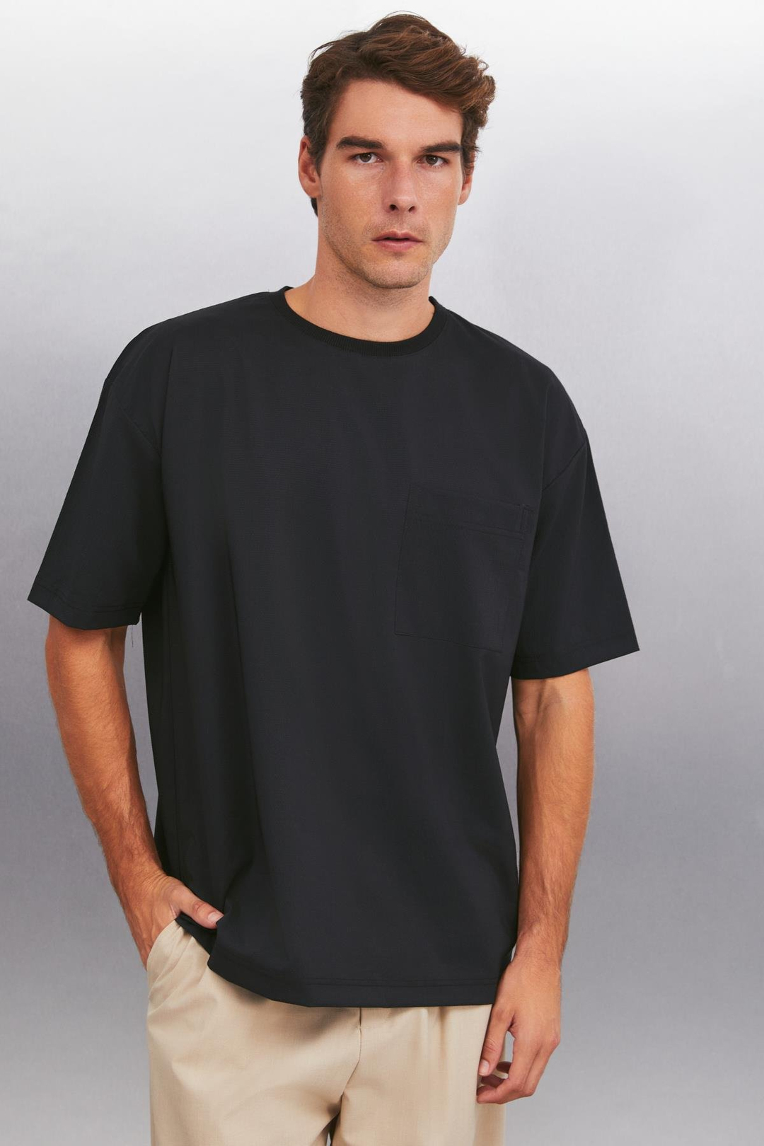 LEART Regular Regular Siyah Tekli T-Shirt