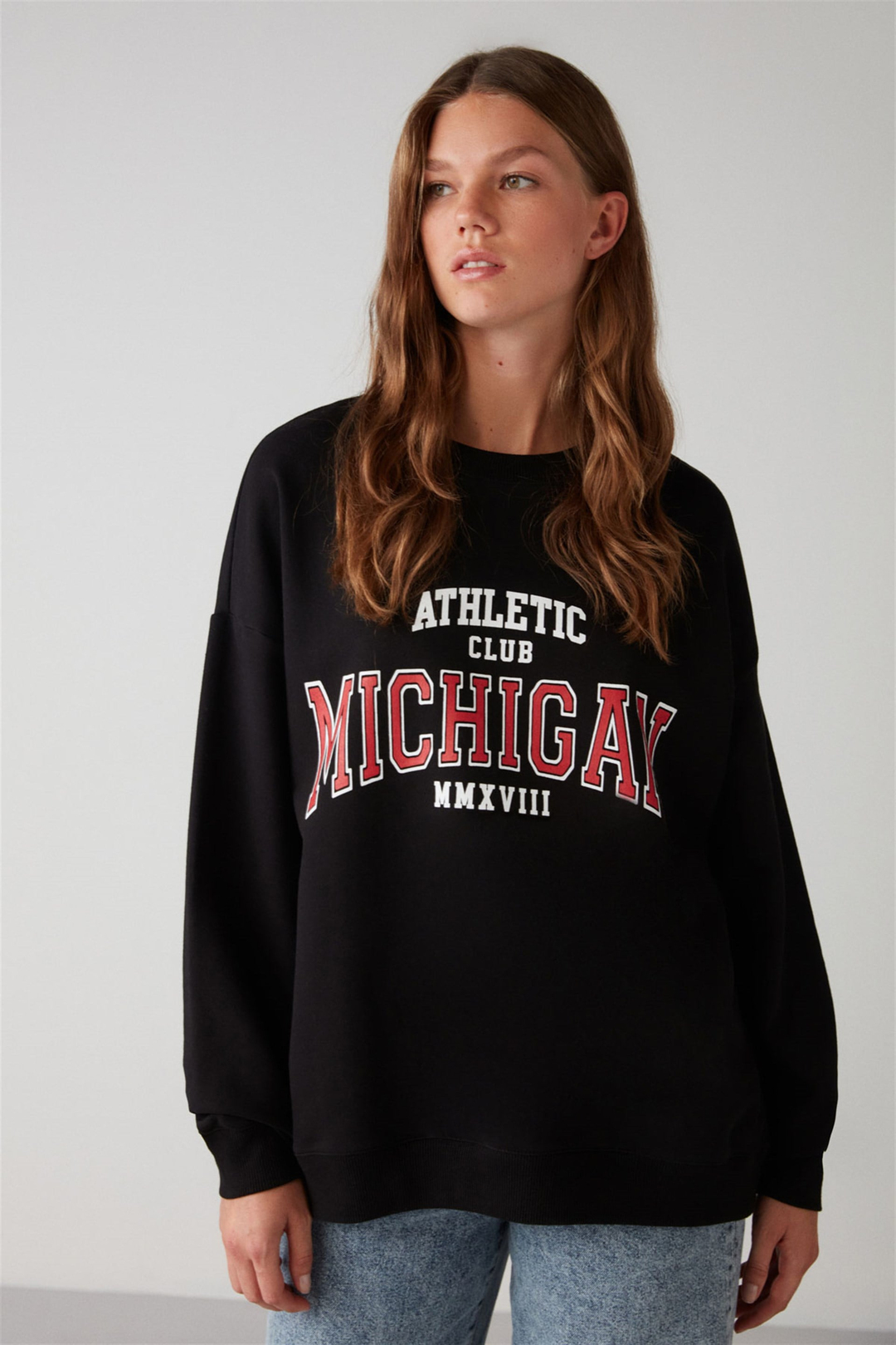 LIZA Örme Relaxed Siyah  Sweatshirt