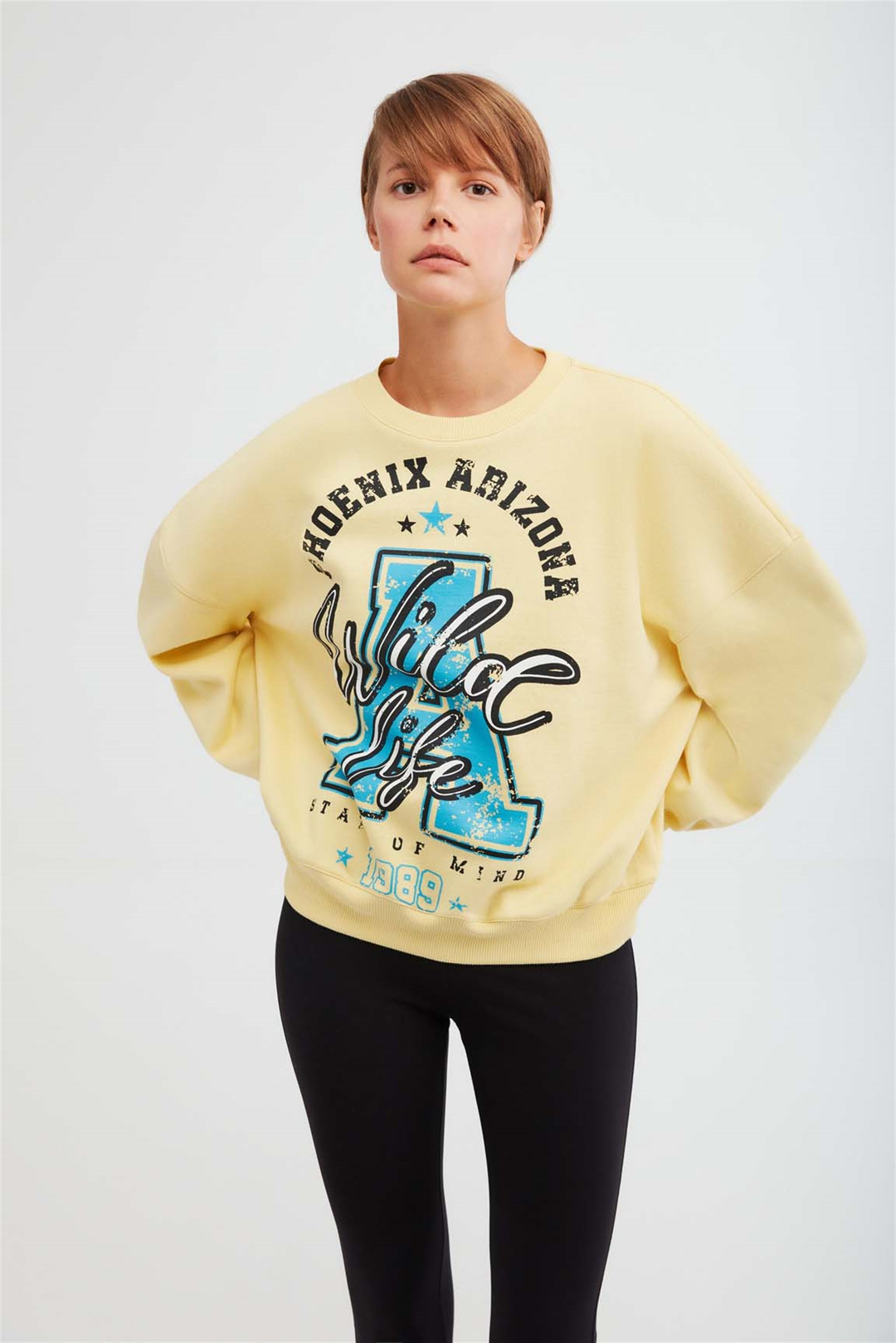 MAJ Örme Oversize Sarı  Sweatshirt