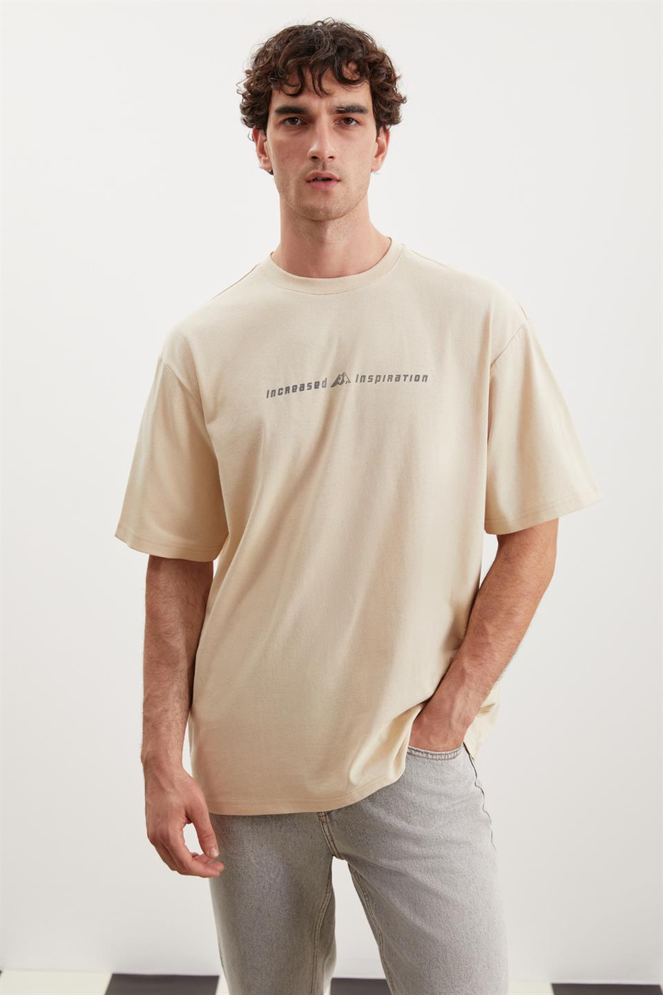 MANFRED Örme Relaxed Bej  T-Shirt
