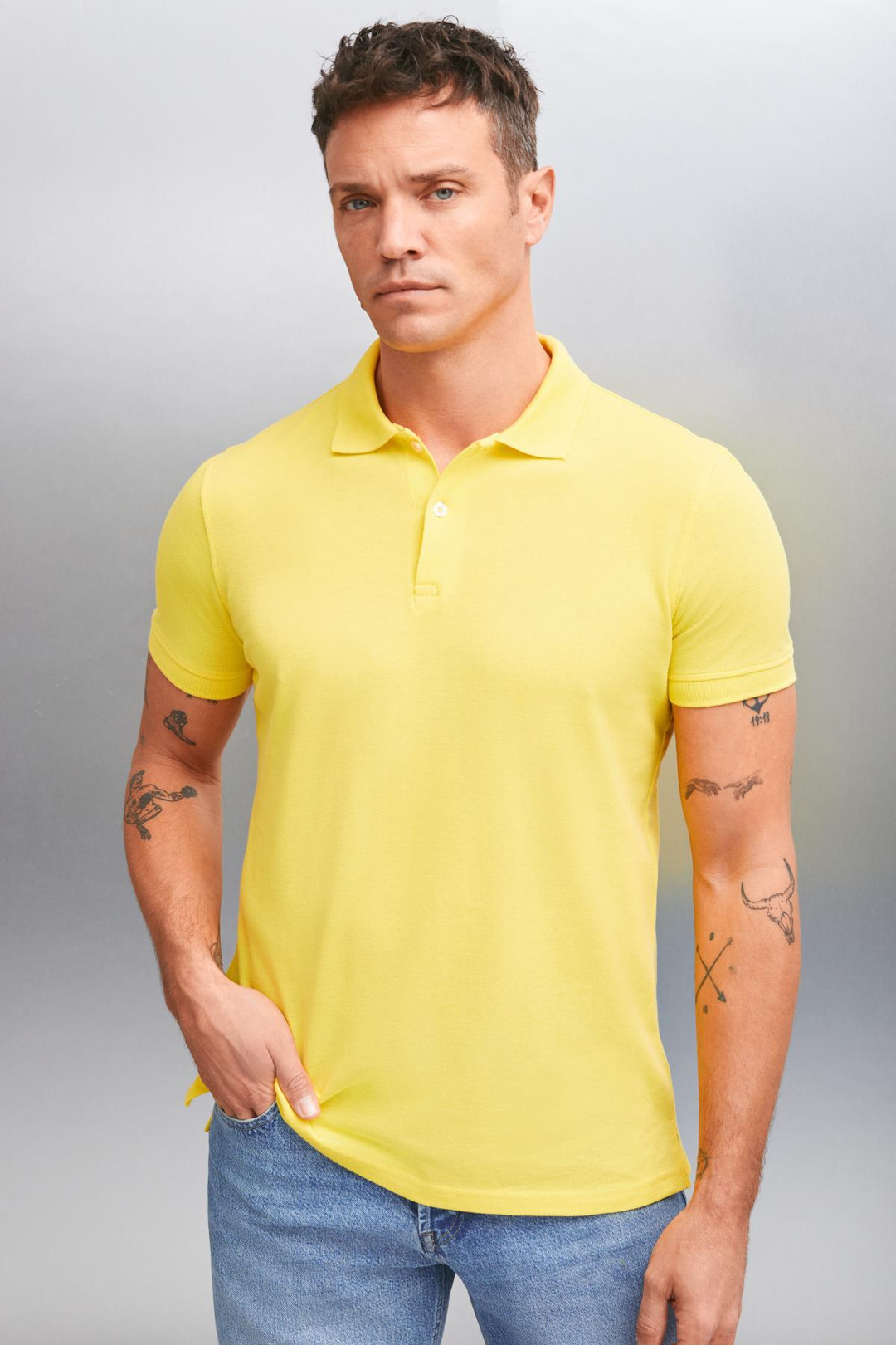 MARTEN Basic Regular Sarı  Polo Yaka T-shirt