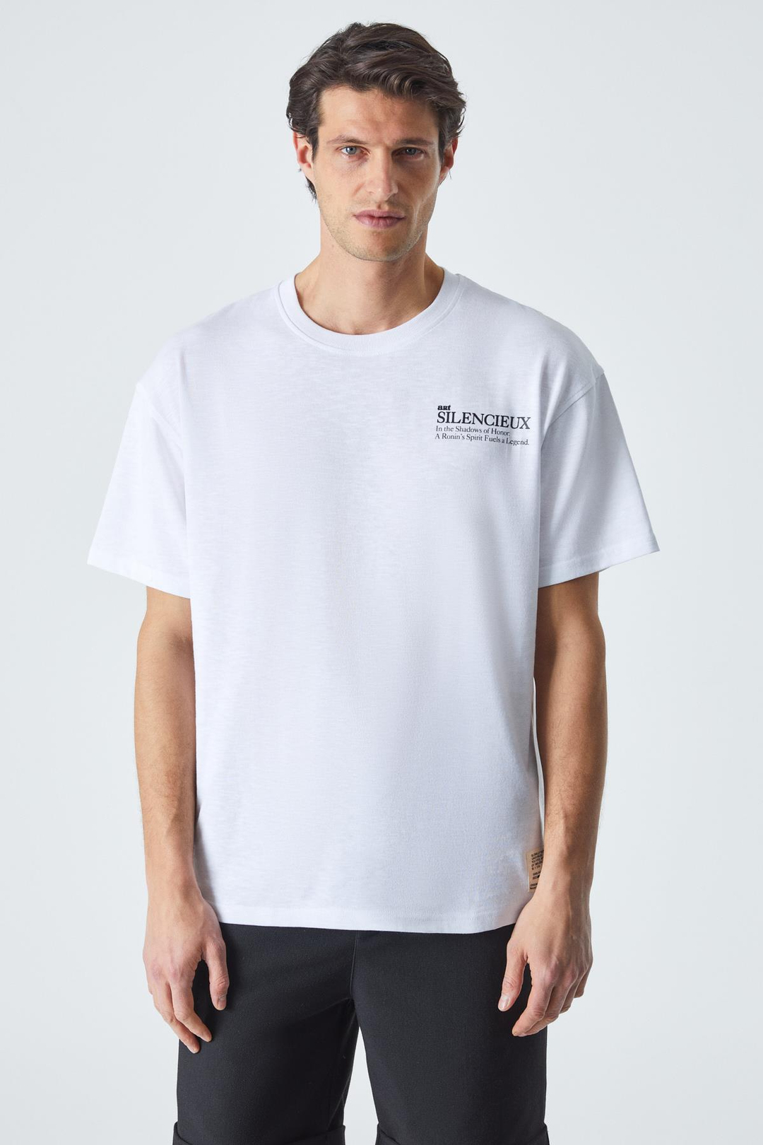 MARTINELLI Erkek Bisiklet Yaka Baskılı Kısa Kol Oversize Beyaz T-Shirt