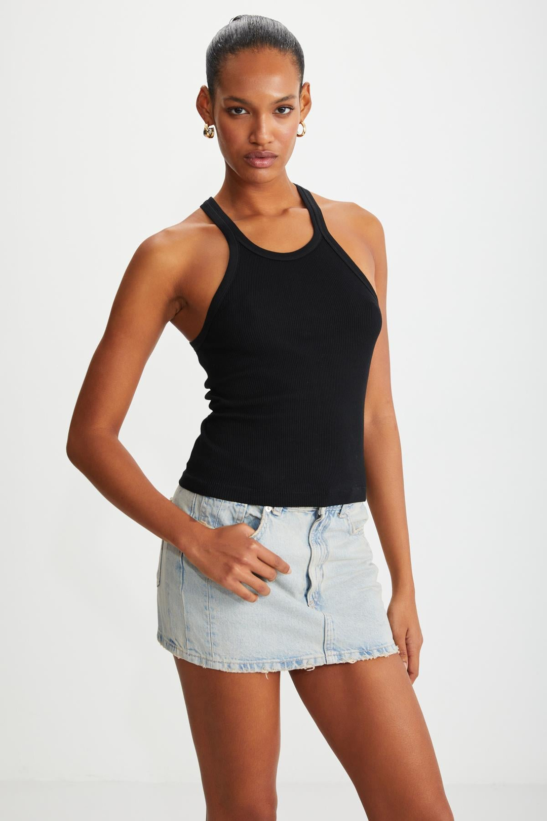 MISSY  Slim Siyah Tekli Body