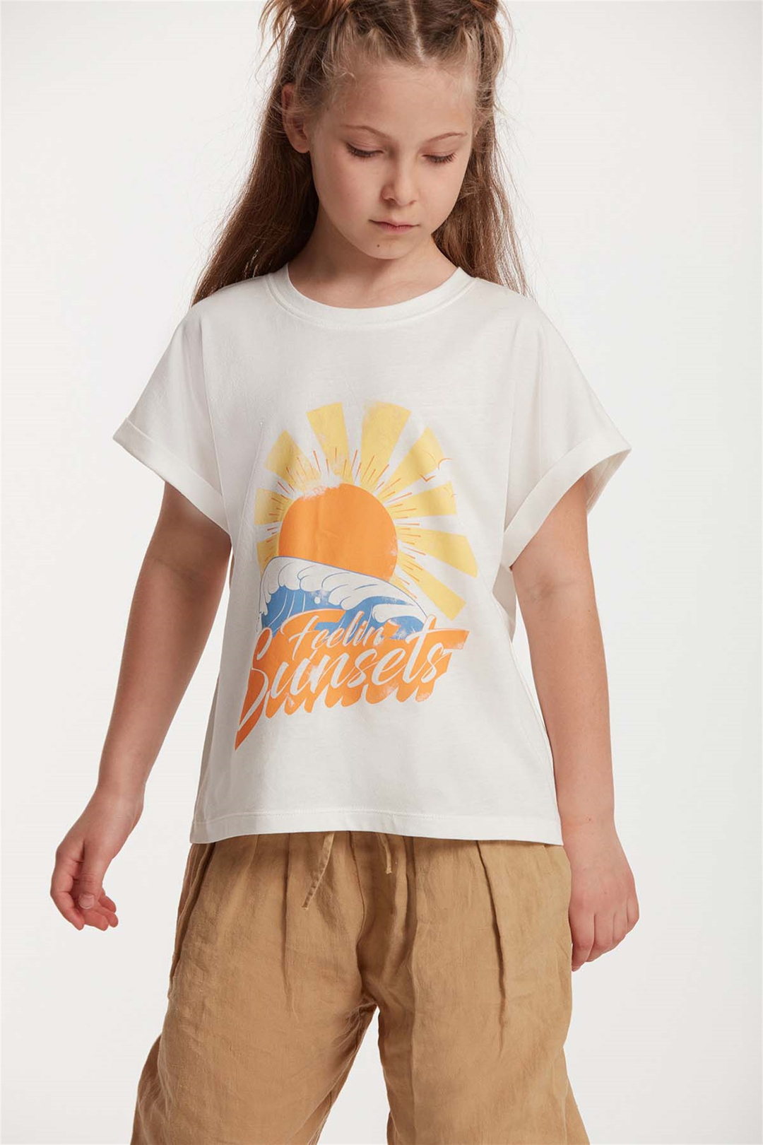 MITSY Örme Regular Fit Beyaz  T-Shirt