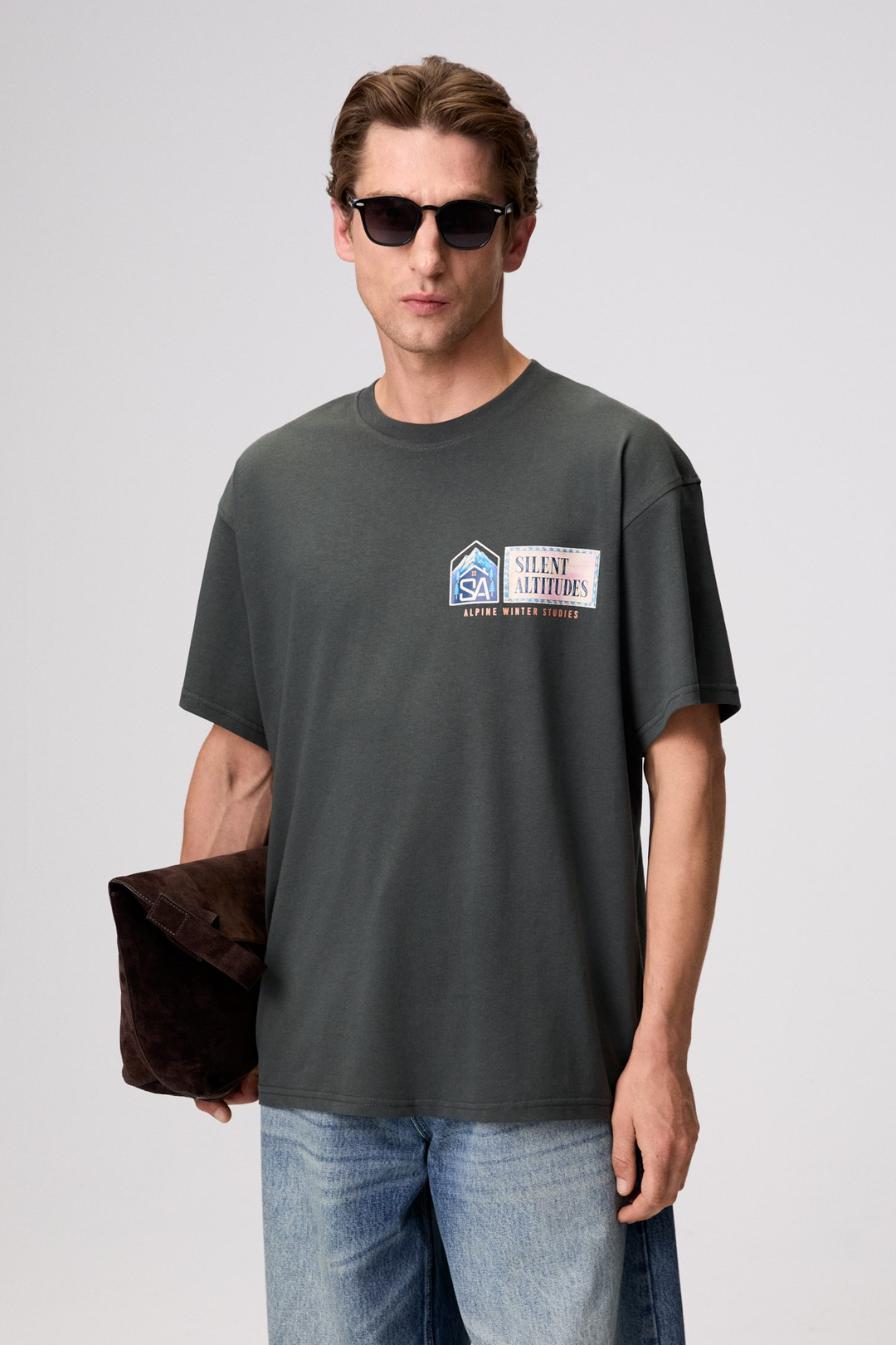 MONEDO Erkek Baskılı Yeşil T-Shirt