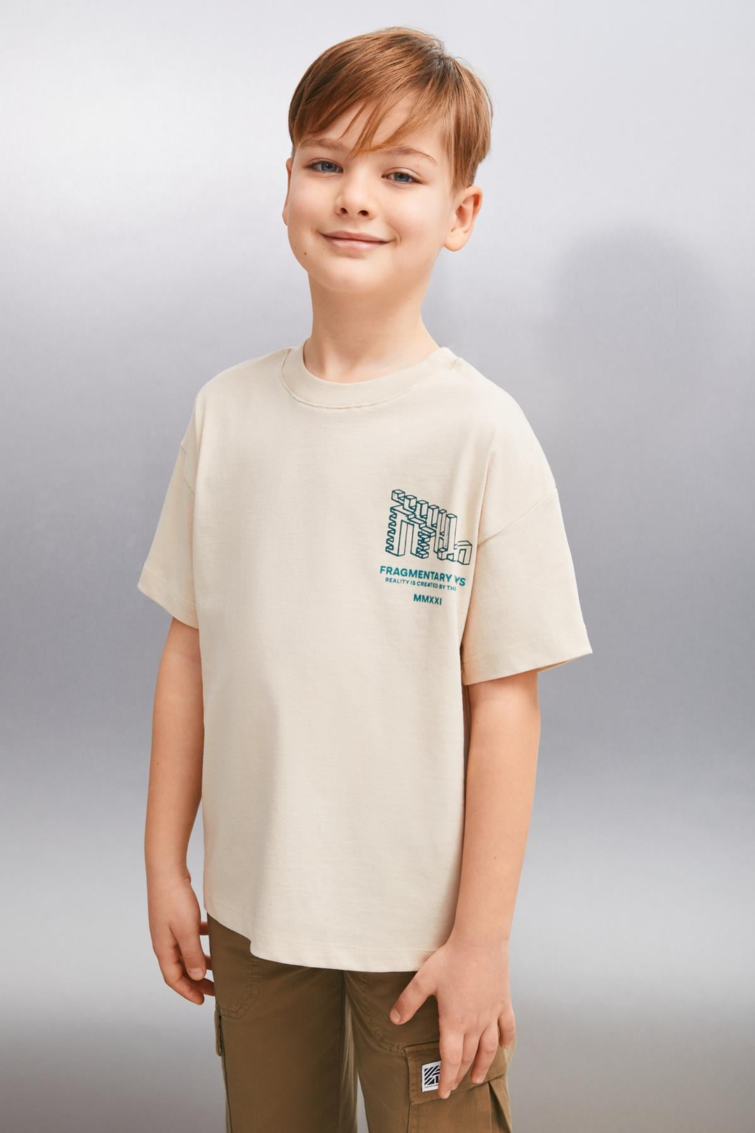 NAEL  Relaxed Bej Tekli T-Shirt