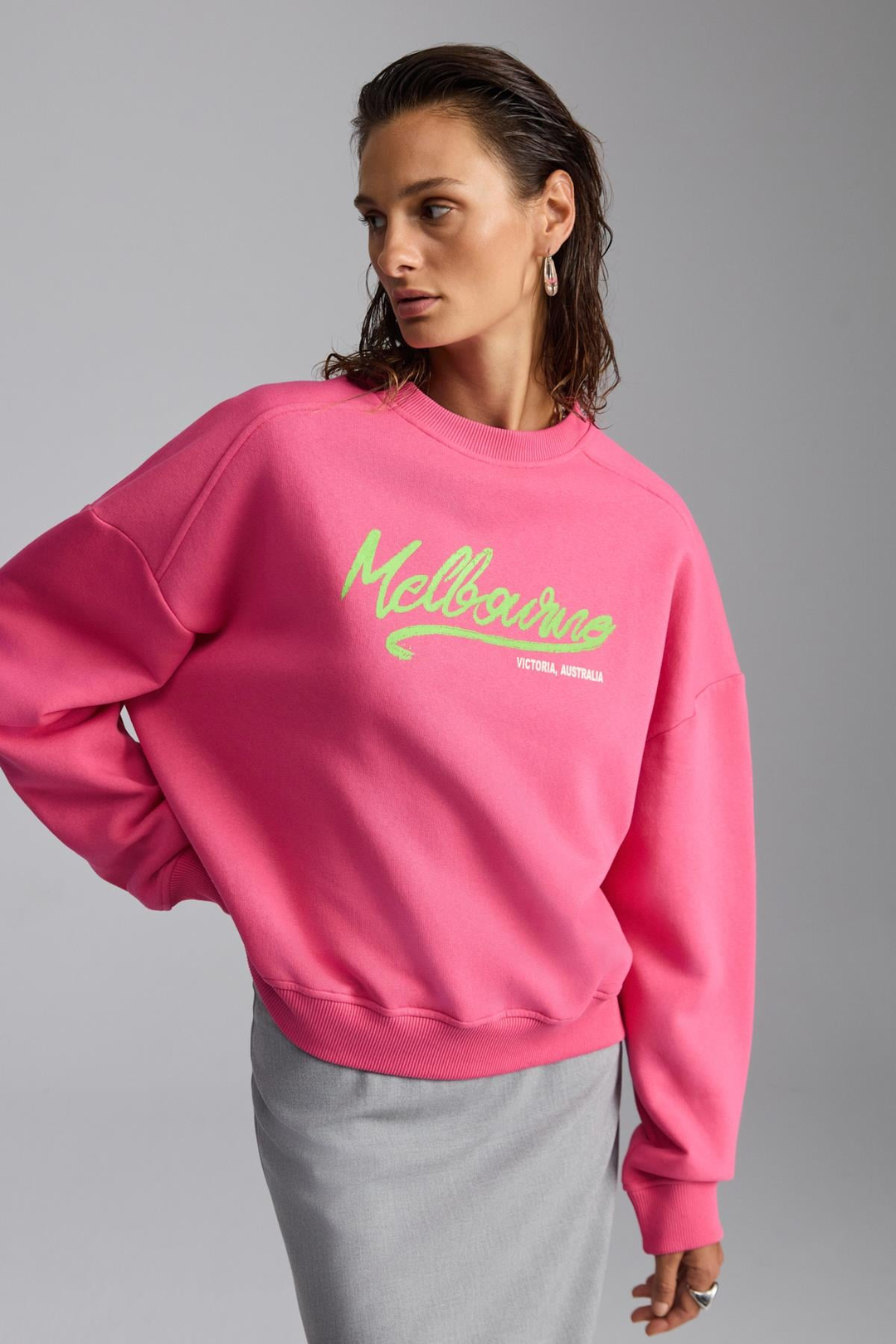 NARDY Basic Regular Pembe Tekli Sweatshirt