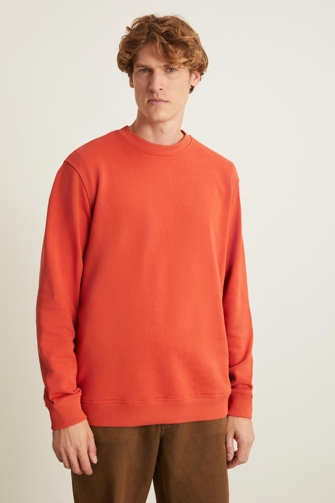 NATAS Relaxed Regular Kiremit Rengi Tekli Sweatshirt