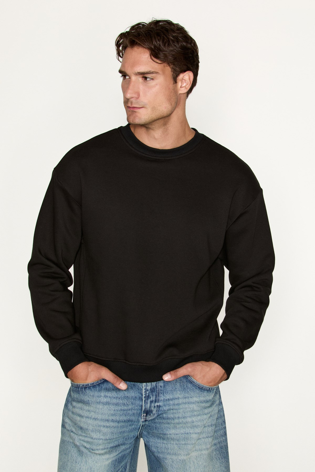 NEDVED Erkek Siyah Sweatshirt