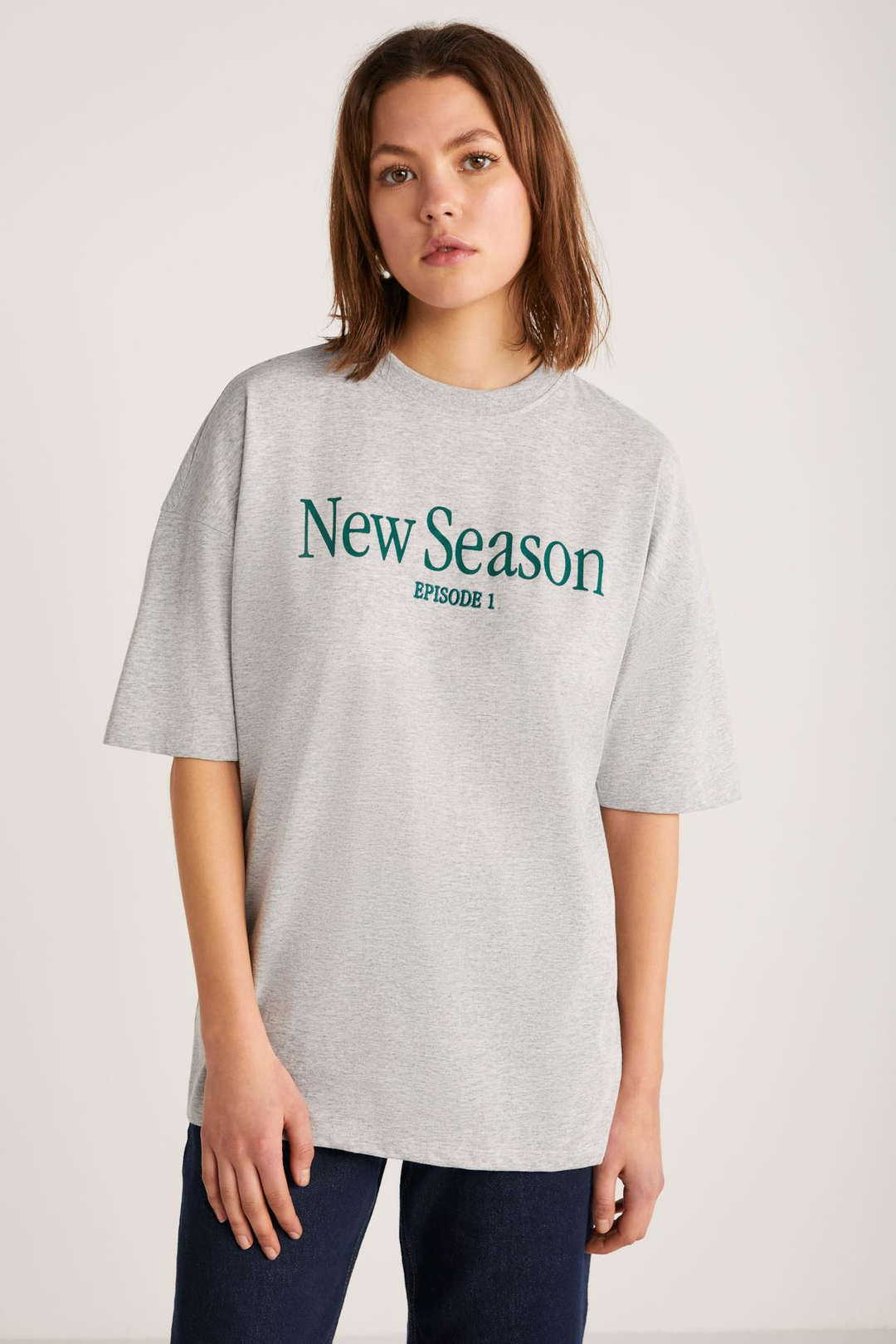 NEPHELE Basic Slim Grimelanj Tekli T-Shirt