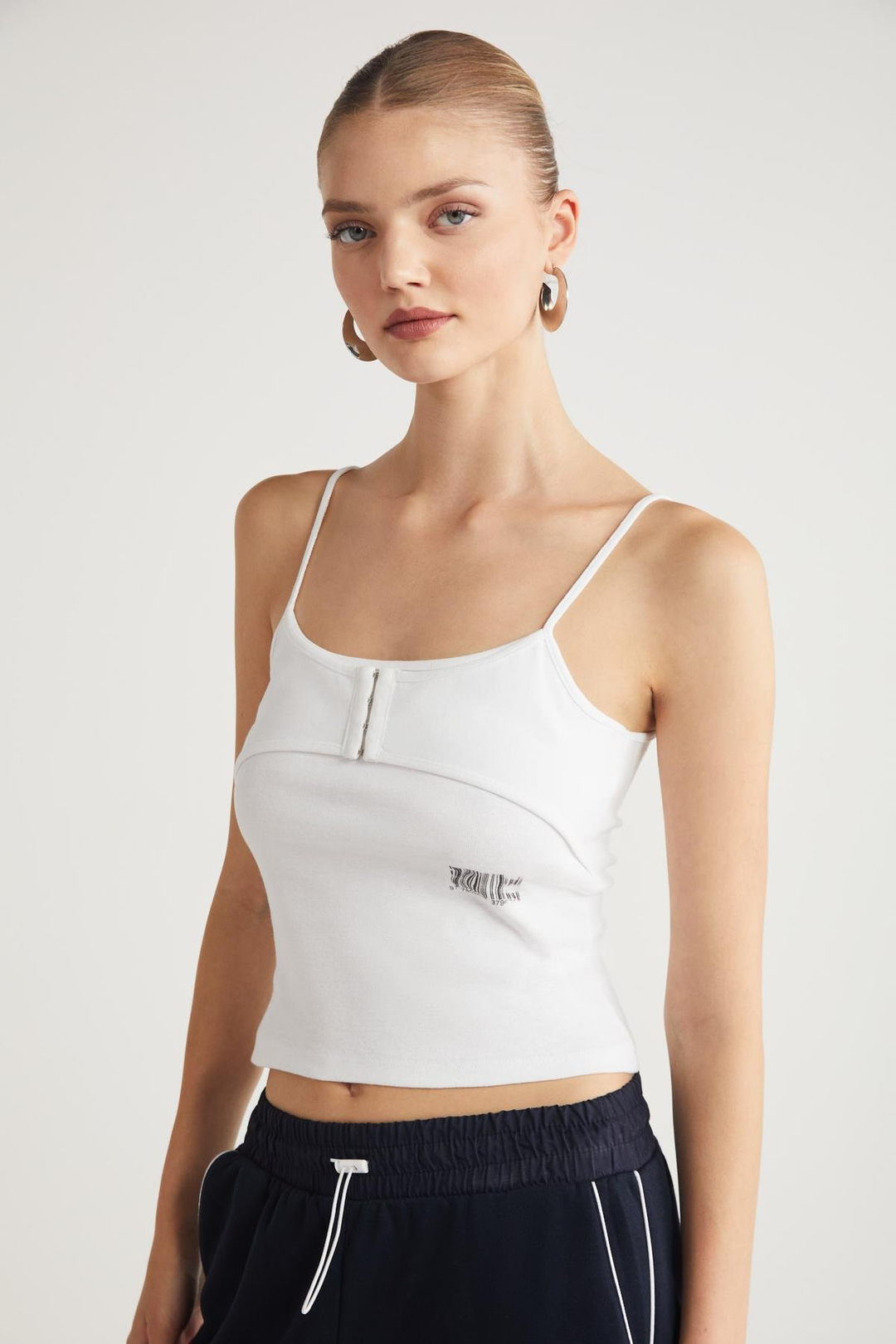 NOELIA Basic Slim Beyaz Tekli Body