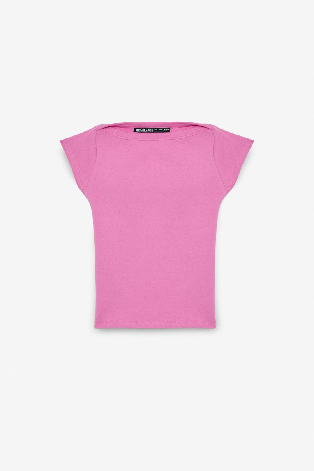 NOEMI Kadın Balerin Yaka Kısa Kol Slim Fit Ribanalı Pembe Bluz