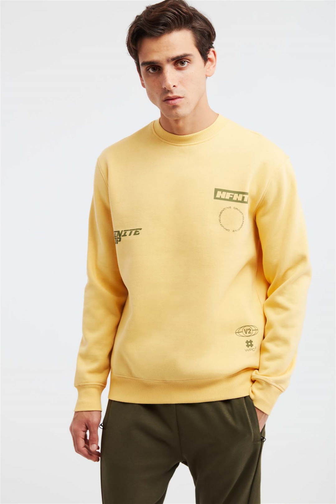 NUMERIC Örme Comfort Fit Safran Sarı  Sweatshirt