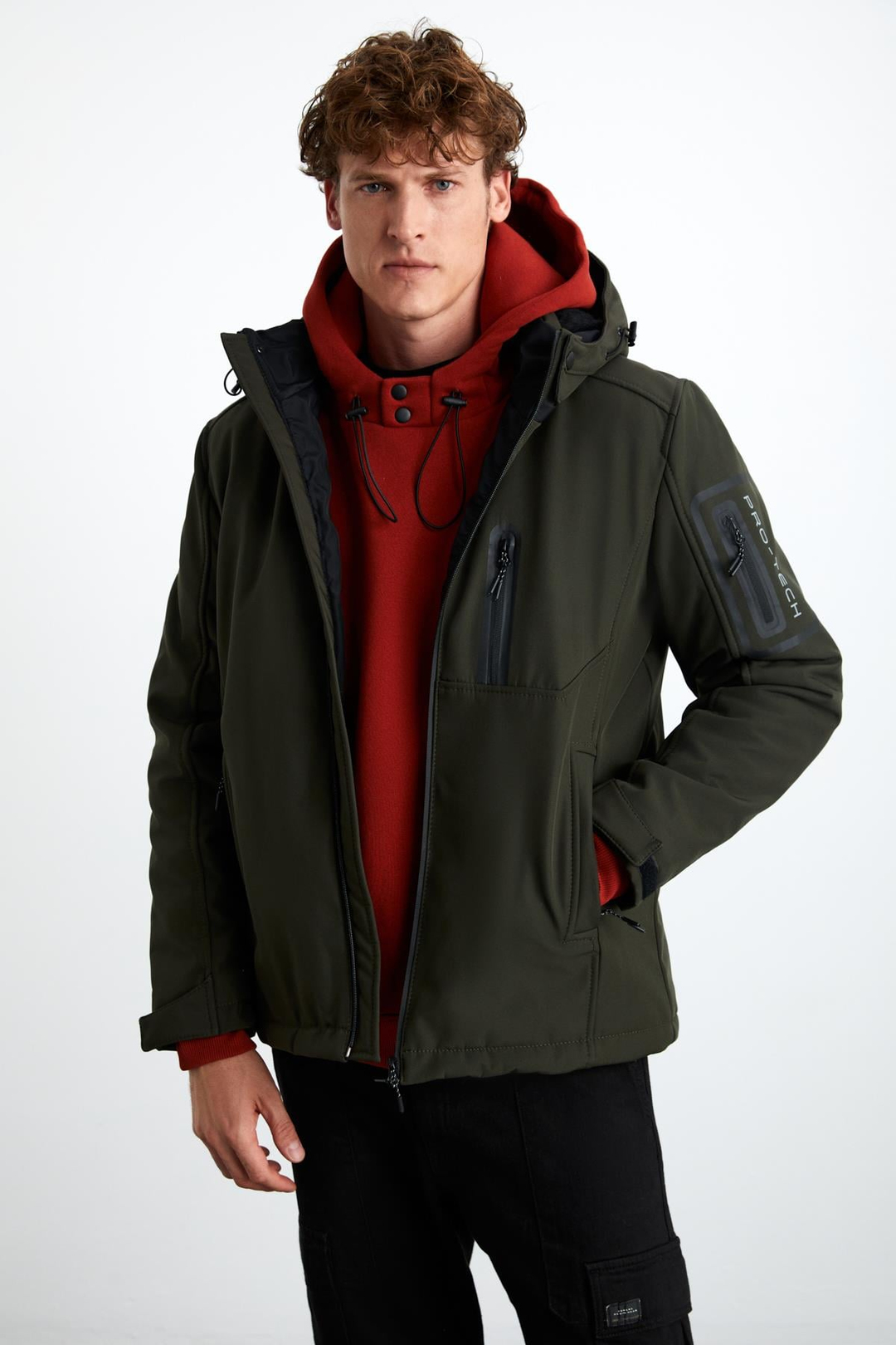 NYBORG Erkek Çok Kalın Gore-tex Su ve Rüzgar Geçirmez Çıkarılabilir Kapşonlu Trekking Haki Mont