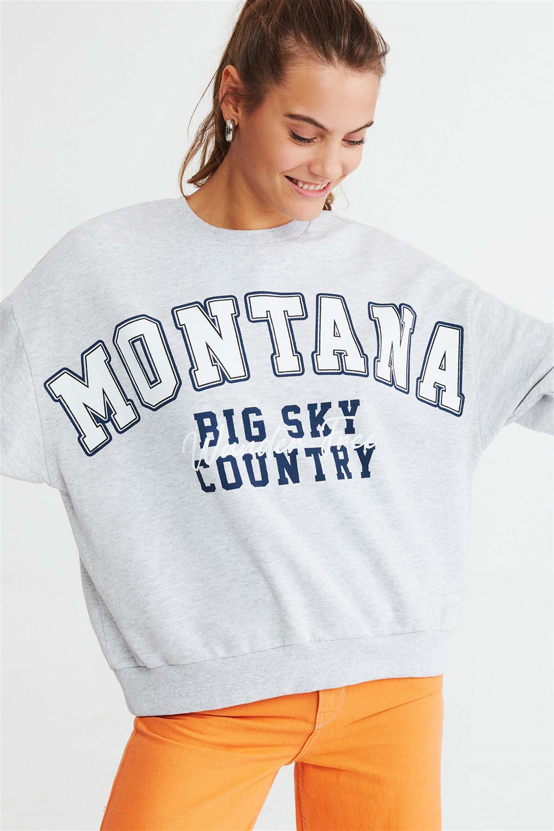 RAMONA Örme Oversize Grimelanj  Sweatshirt