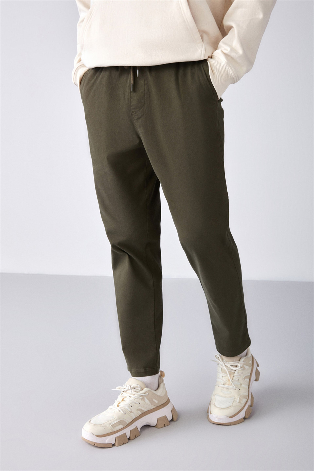 REESE Dokuma Relaxed Fit Haki  Pantolon