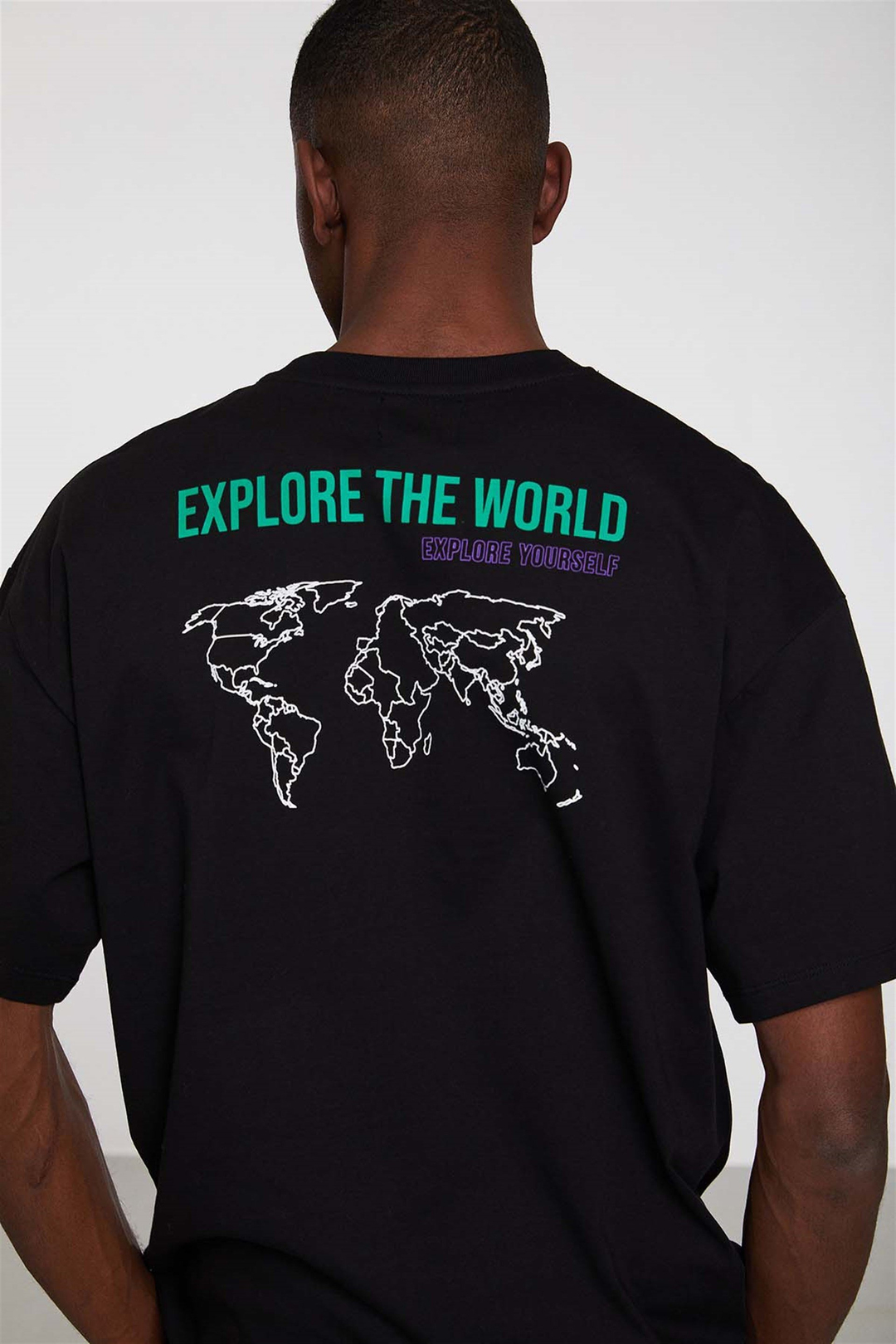 REORIENT Örme Oversize Siyah  T-Shirt