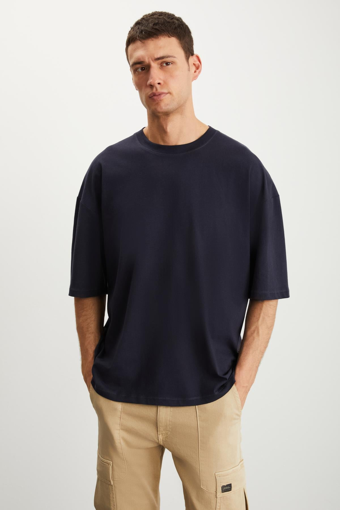 RHETT  Oversize Lacivert Tekli T-Shirt