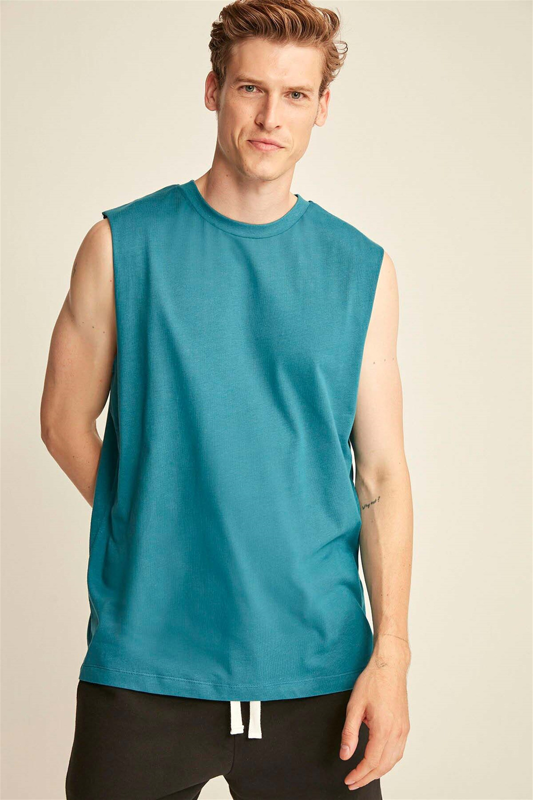 Rıley Örme Comfort Fit Petrol Yeşili  T-Shirt