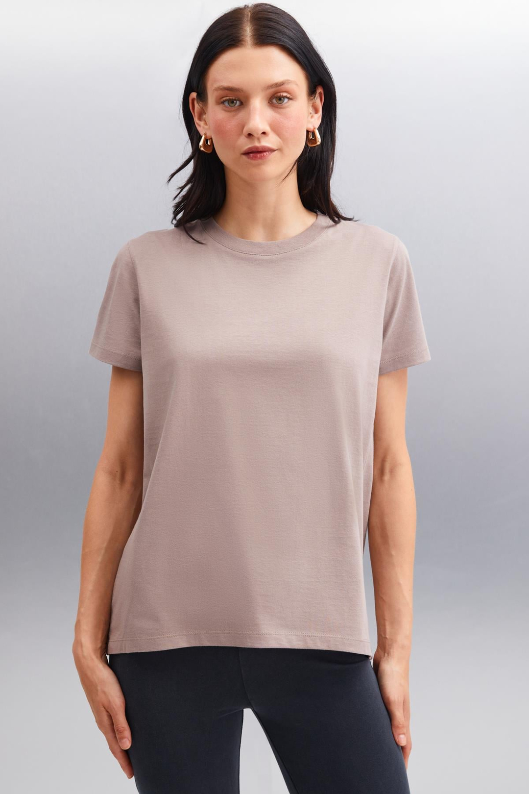 SAMANTHA Basic Comfort Vizon Tekli T-Shirt