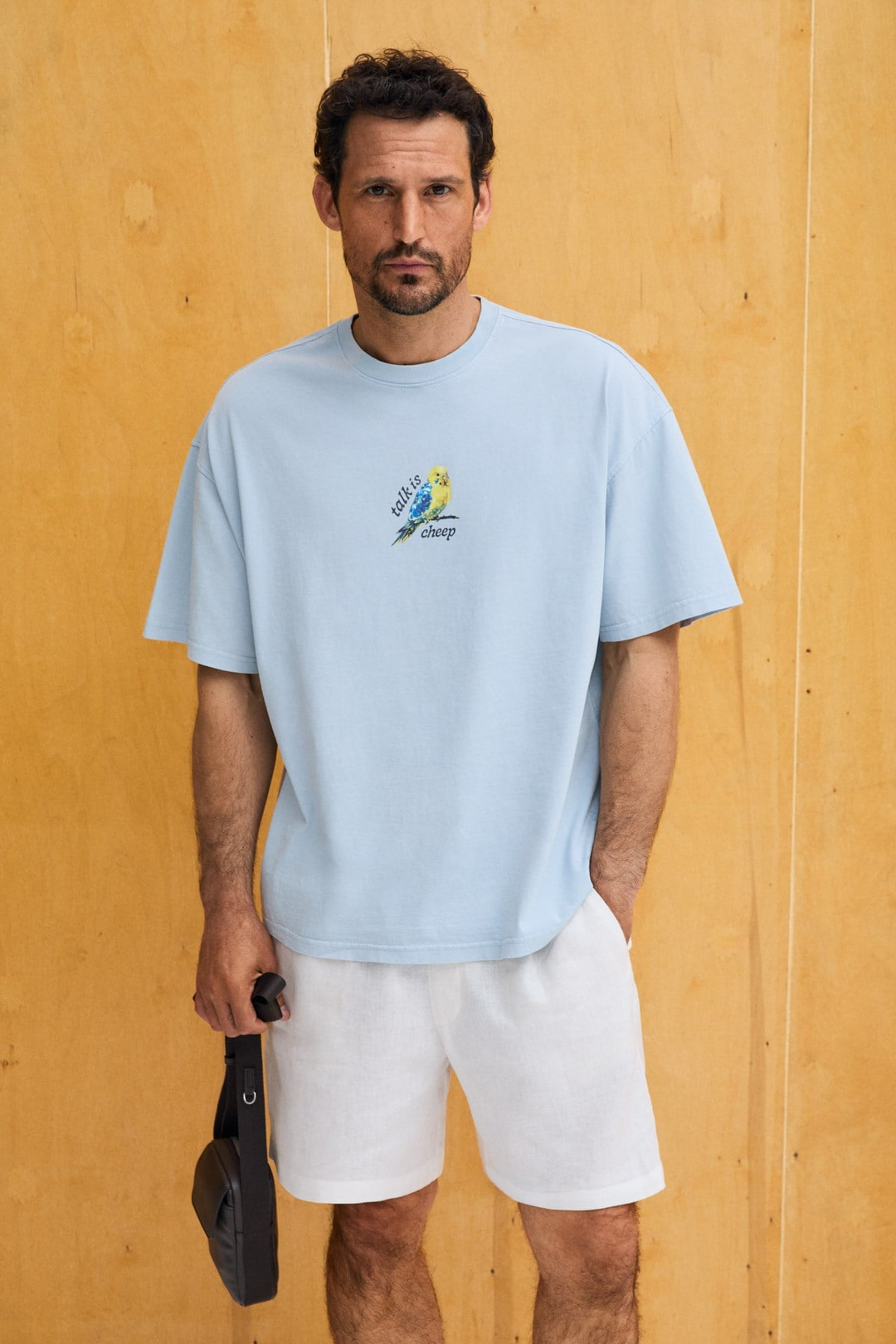 SAMANTHO Erkek Yumuşak Ve Organik Pamuklu Yıkamalı Baskı Detaylı Mavi T-Shirt