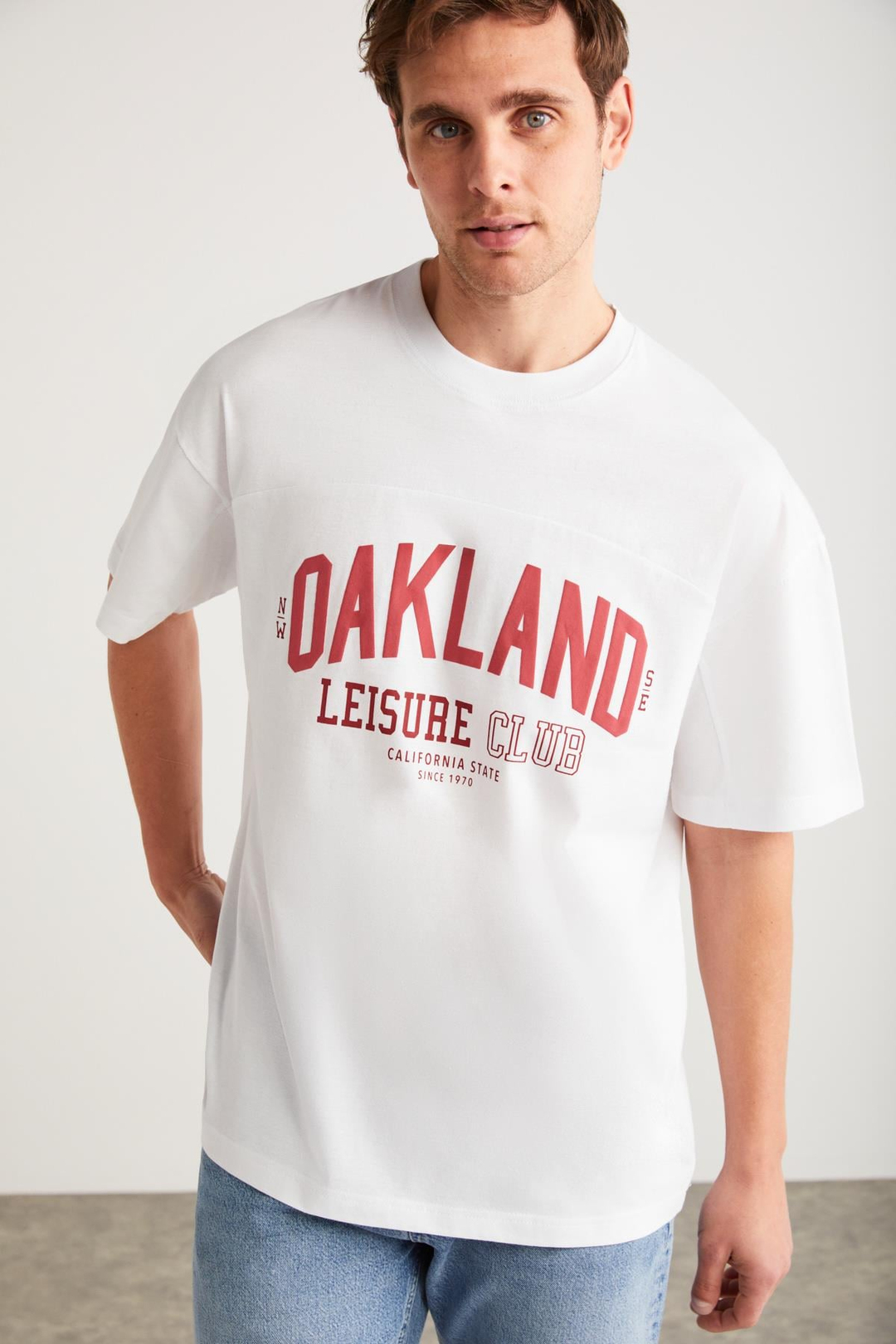 SANDRO Basic Oversize Beyaz Tekli T-Shirt