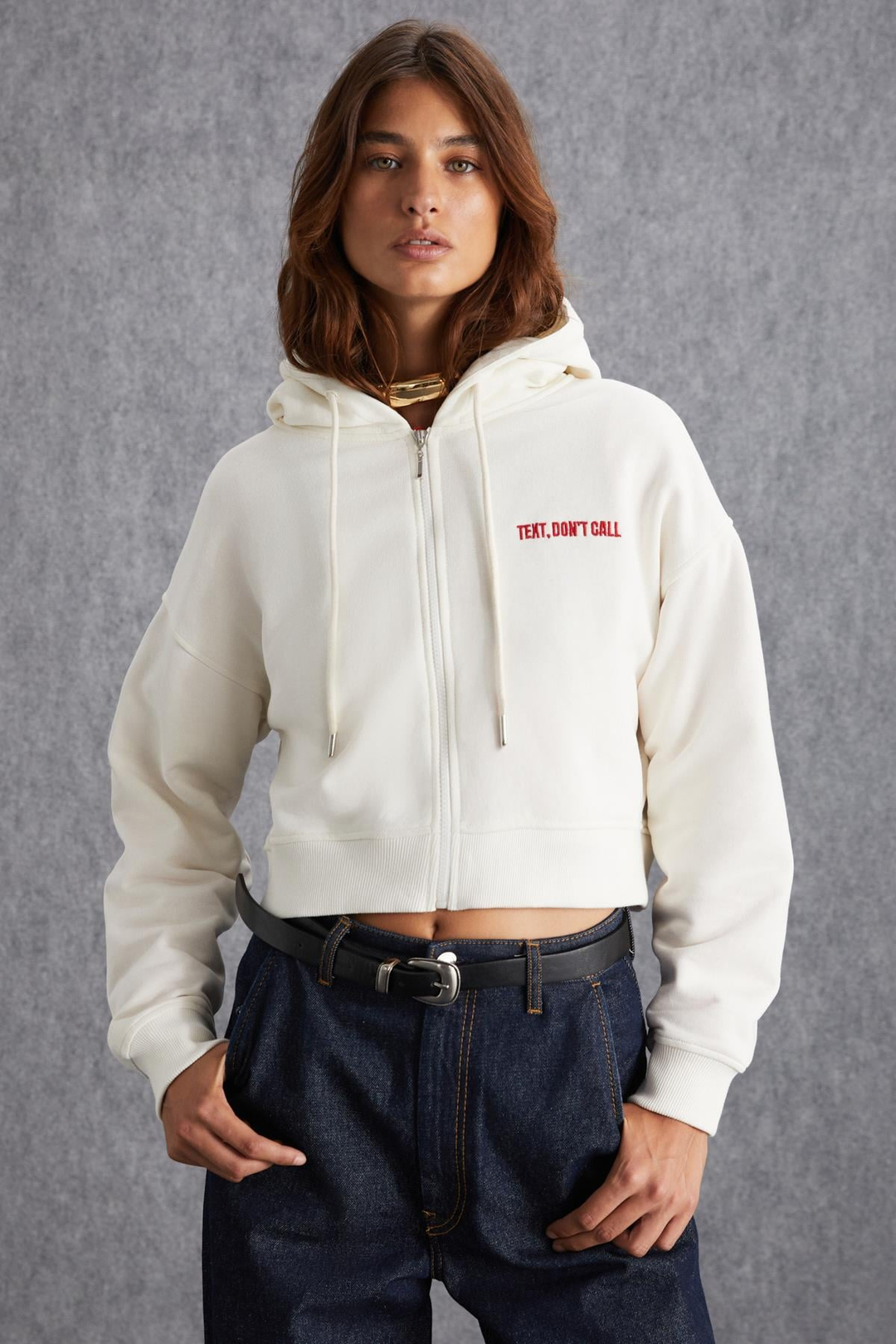 SHAYNA Basic Regular Ekru Tekli Sweatshirt