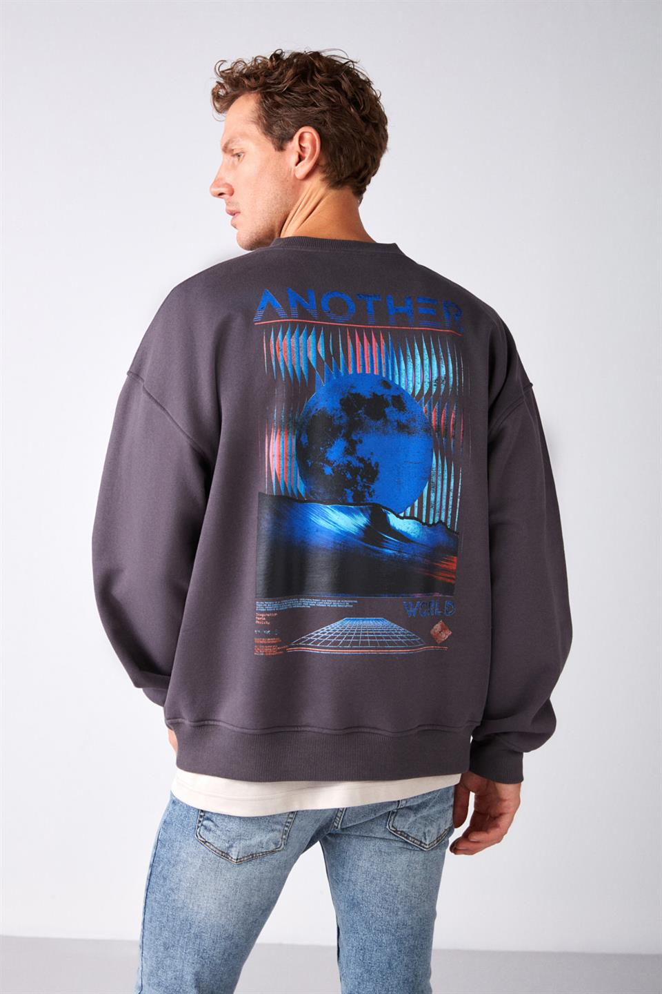 SHIELD Örme Oversize Antrasit  Sweatshirt
