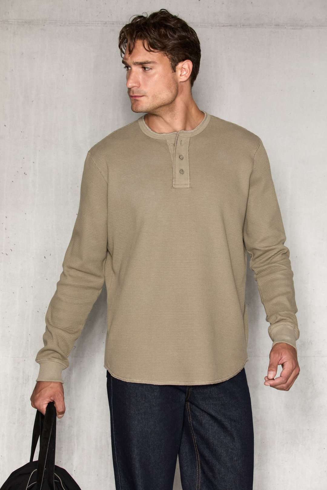 SIELLA Erkek Organik Pamuklu Patlı Uzun Kollu Yeşil Sweatshirt