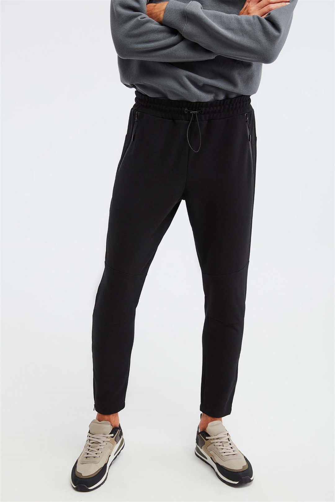 SOMBER Örme Slim Fit Siyah  Pantolon